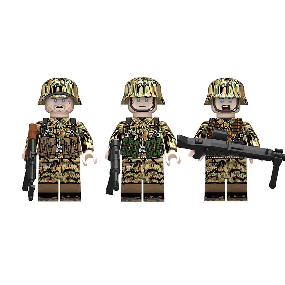 (4 Pcs Soldiers C) Military Soldiers Minifigures Toys Army Building Blocks with Helmets and Weapons Festival Gifts for Kids Fit Lego