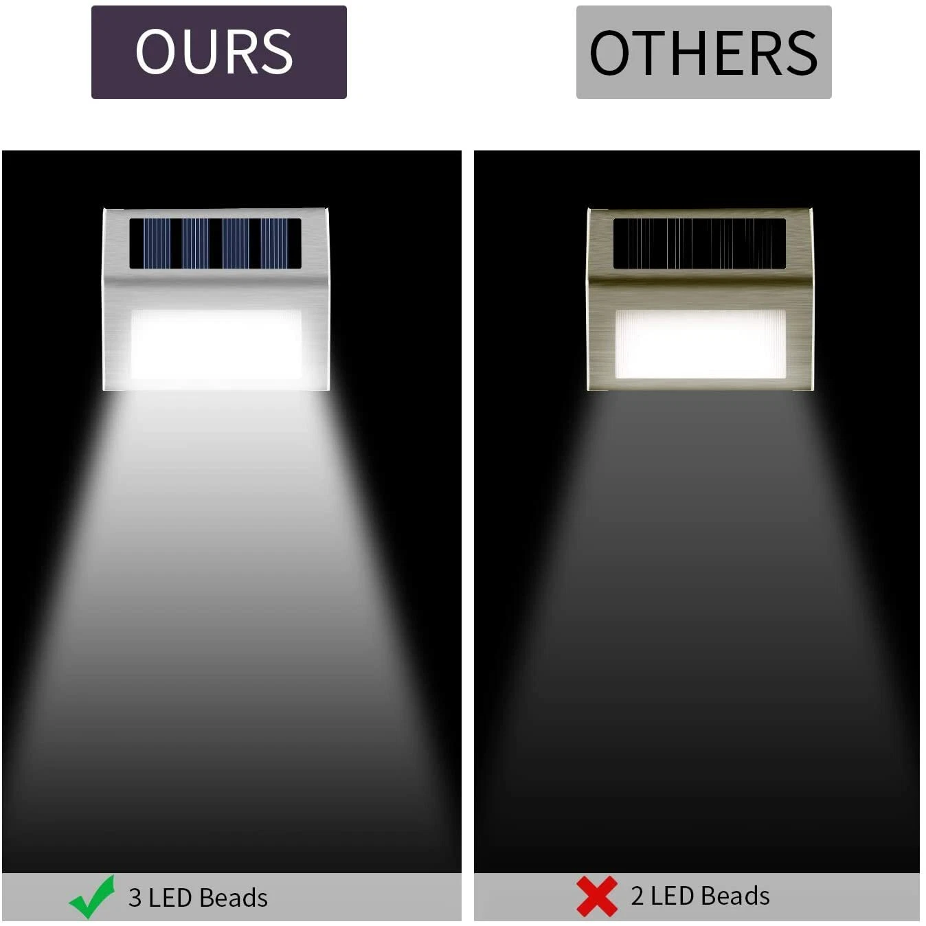 Solar Deck Lights 3 LED Solar Step Lights Outdoor Auto On/Off White 12 Pack