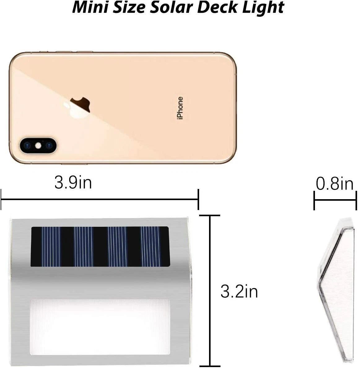 Solar Deck Lights 3 LED Solar Step Lights Outdoor Auto On/Off White 12 Pack
