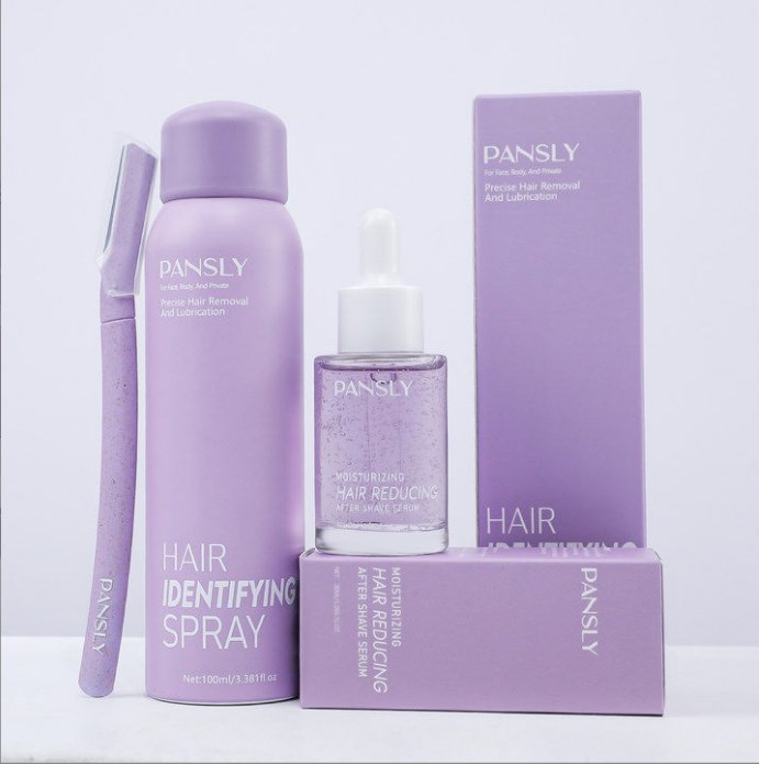 Hair Identifying Spray 100ml and Hair Inhibitor Serum Set for Post Hair Removal Skin Care Home Use Natural