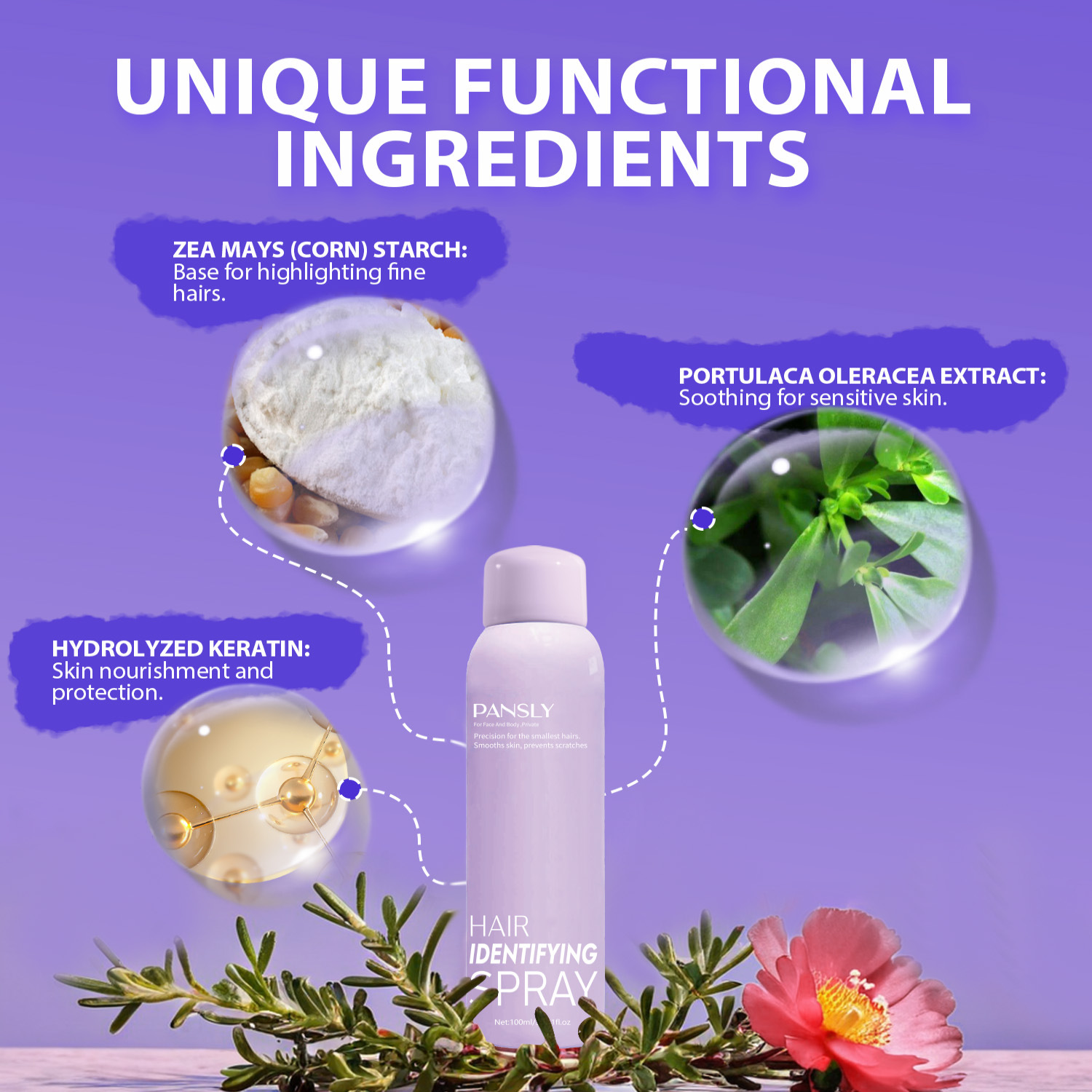 Hair Identifying Spray 100ml and Hair Inhibitor Serum Set for Post Hair Removal Skin Care Home Use Natural