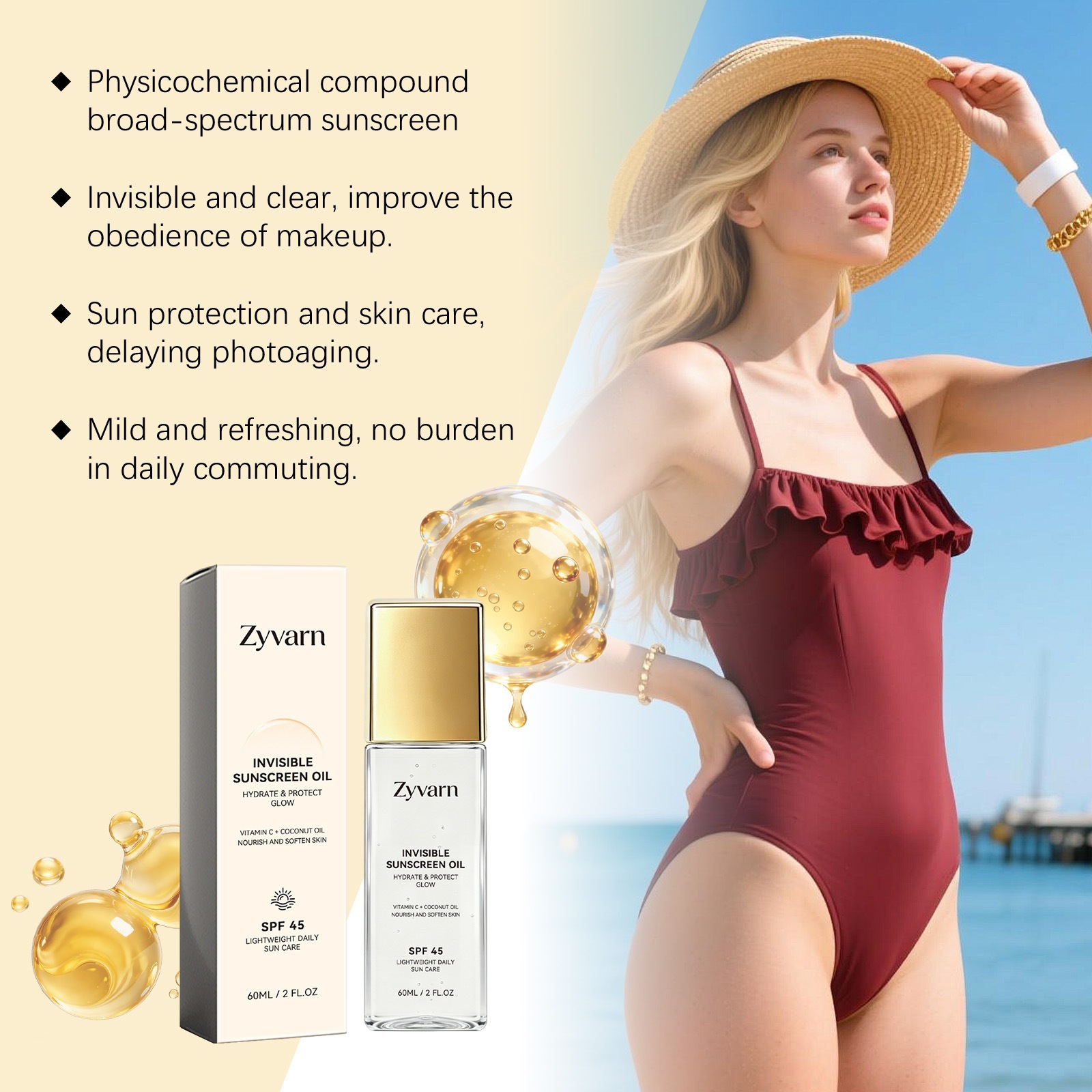 Invisible Protective Body Oil For Summer Hydration Nourishing And Lightweight Skin Shield Care