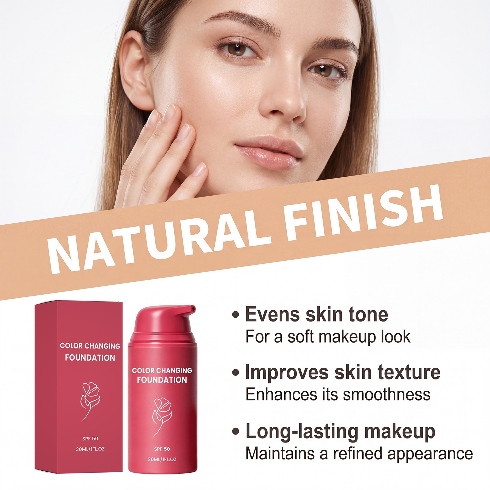 Natural Shade Foundation For Smooth Lightweight Coverage And Easy Blendable Daily Wear