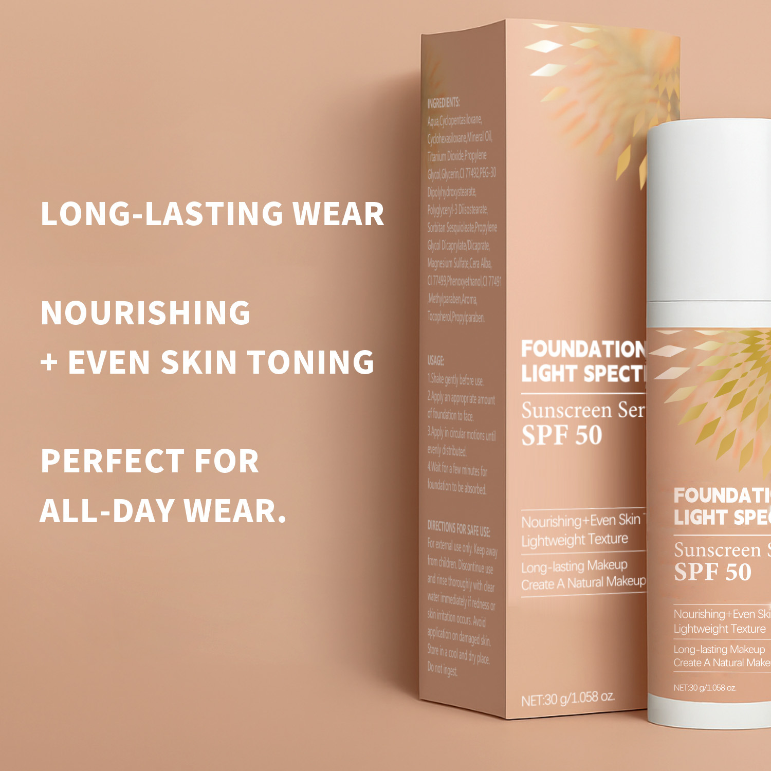 UV Protective Foundation Cream Sunscreen Isolating Makeup Base For Daily Face Coverage Even Skin Tone Outdoor Protection 30g