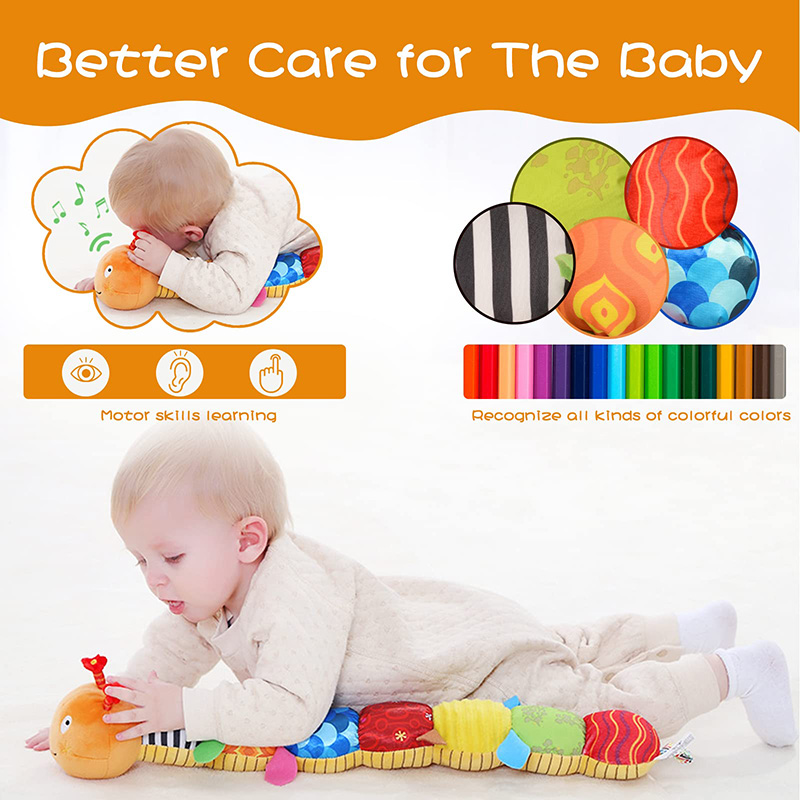 (OR 1012) Baby Rattle Musical Caterpillar Worm Soft Infant Plush Toys  Educational Interactive Sensory Toy for Babies Newborn Toddler Gift