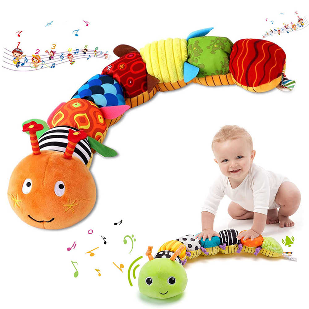 (OR 1012) Baby Rattle Musical Caterpillar Worm Soft Infant Plush Toys  Educational Interactive Sensory Toy for Babies Newborn Toddler Gift