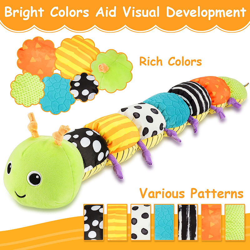 (OR 1012) Baby Rattle Musical Caterpillar Worm Soft Infant Plush Toys  Educational Interactive Sensory Toy for Babies Newborn Toddler Gift