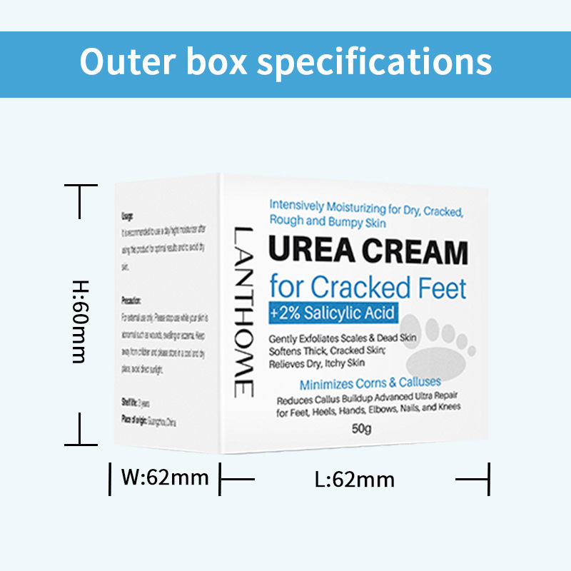 Urea Foot Cream For Cracked Heels Dry Skin Moisturizing Repairing Daily Foot Care Treatment 50g