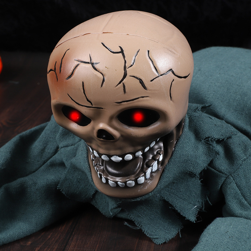 (Crawling Imp) Small Crawling Ghost Bar Decorations Voice Activated Glowing Screaming Haunted House Prank Props For Halloween