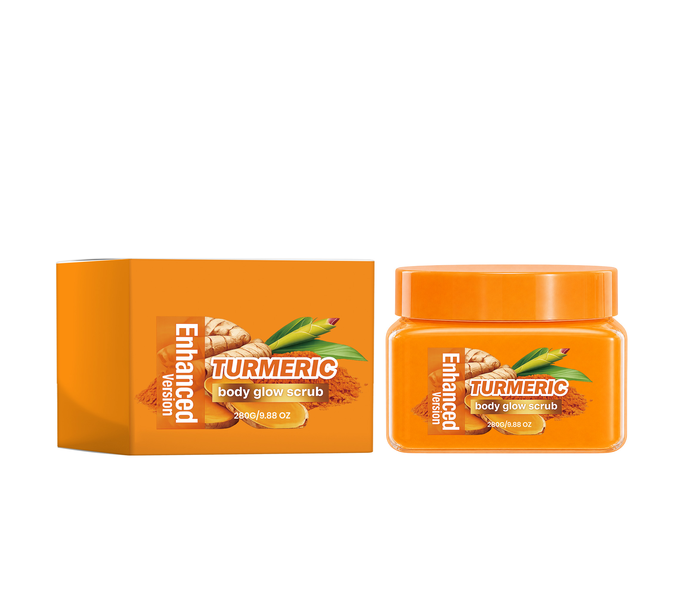 Turmeric Brightening Body Scrub Mild Cleansing Body Skin Soft Smooth Daily Care Exfoliating Wash Product