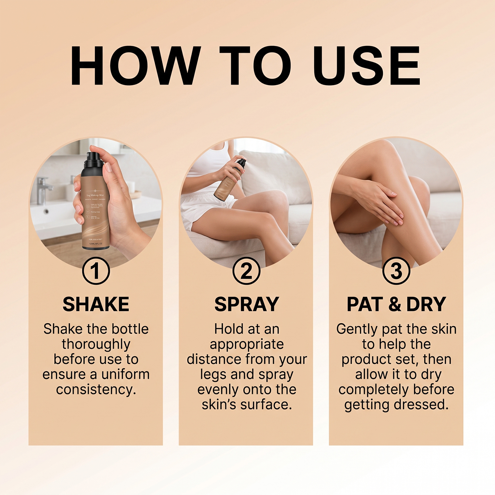 Leg Concealer Moisturizing Spray Balances Softens Skin Tone Hydrates Delicate Lightweight All Day Long Lasting Makeup Effect