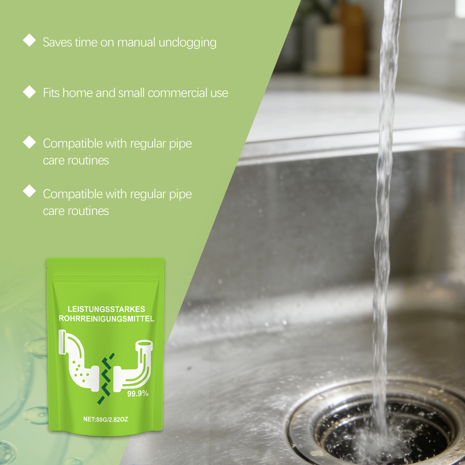 Pipe Dredging Powder Household Multi Functional Cleaning Odor Removal Anti Clog Toilet Kitchen Sewer Drain Pipeline Blockage Prevention