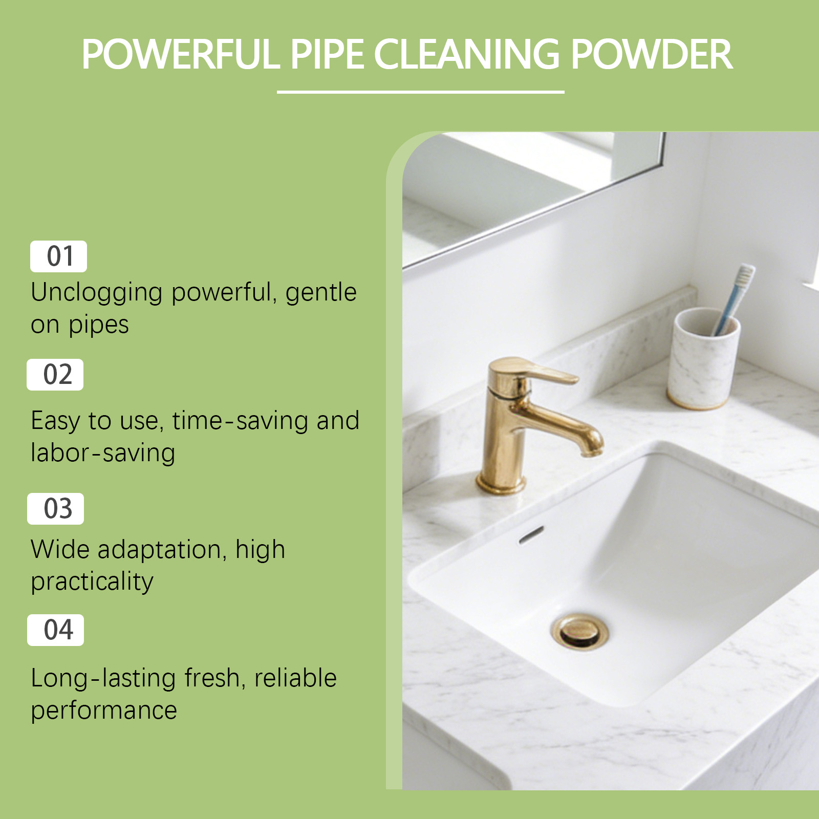 Pipe Dredging Powder Household Multi Functional Cleaning Odor Removal Anti Clog Toilet Kitchen Sewer Drain Pipeline Blockage Prevention