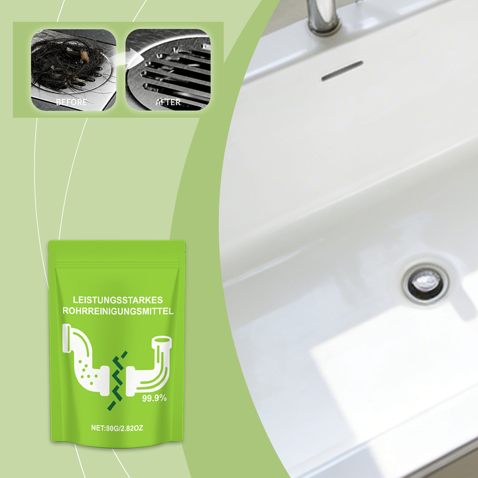 Pipe Dredging Powder Household Multi Functional Cleaning Odor Removal Anti Clog Toilet Kitchen Sewer Drain Pipeline Blockage Prevention
