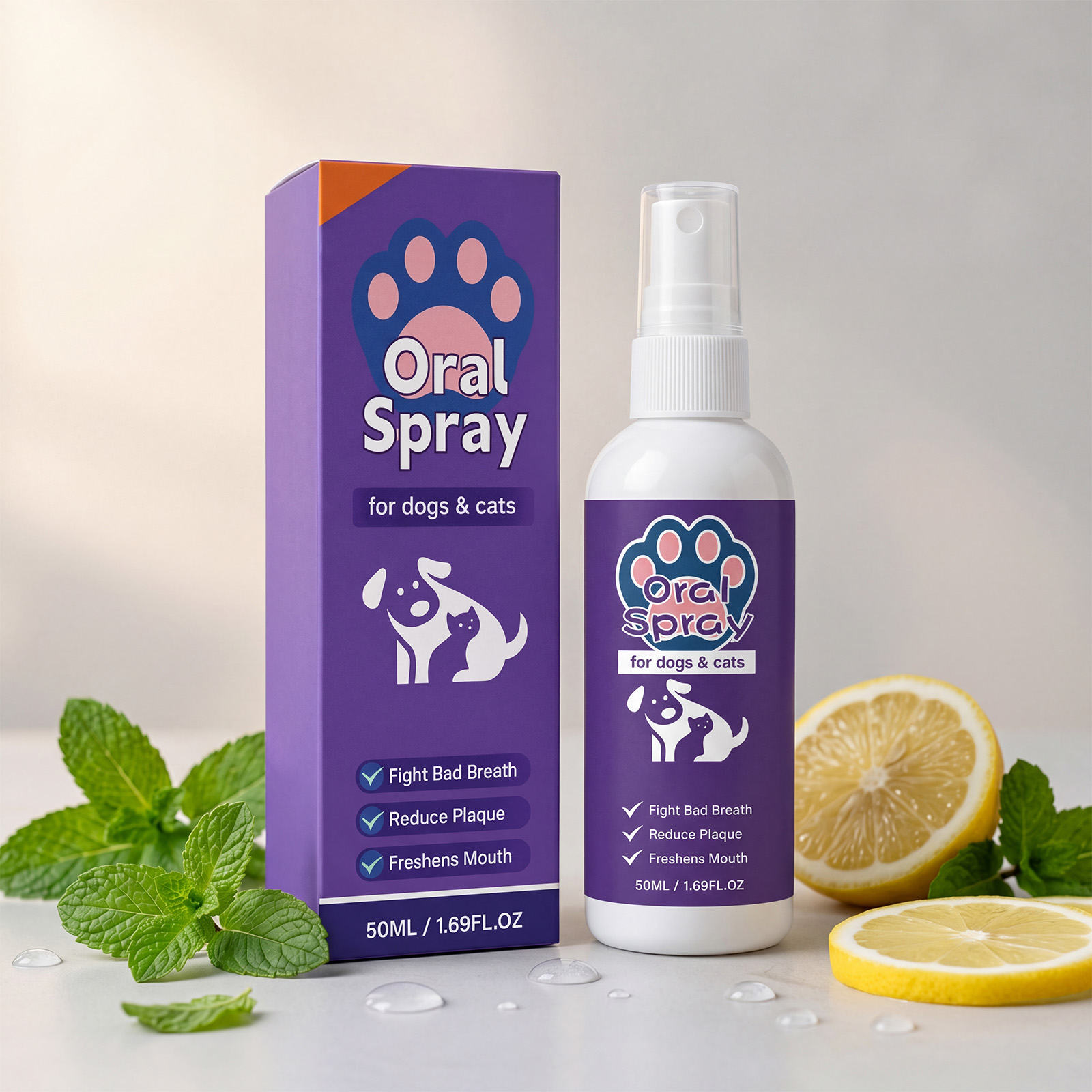 Pet Oral Care Spray Mild Gentle Care Fresh Comfort Clean Breath Daily Oral Maintenance For All Pets