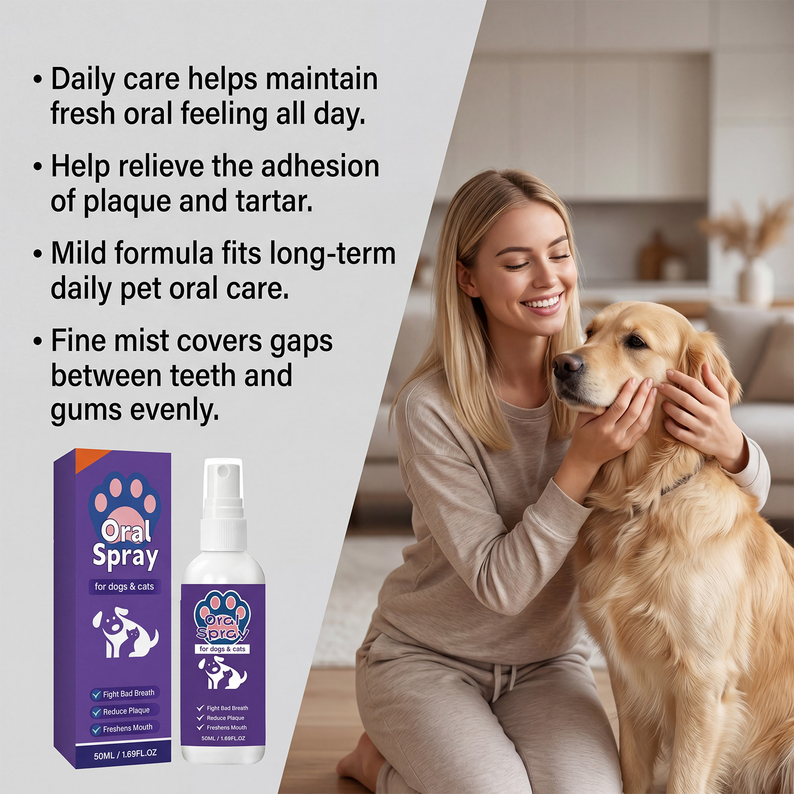 Pet Oral Care Spray Mild Gentle Care Fresh Comfort Clean Breath Daily Oral Maintenance For All Pets