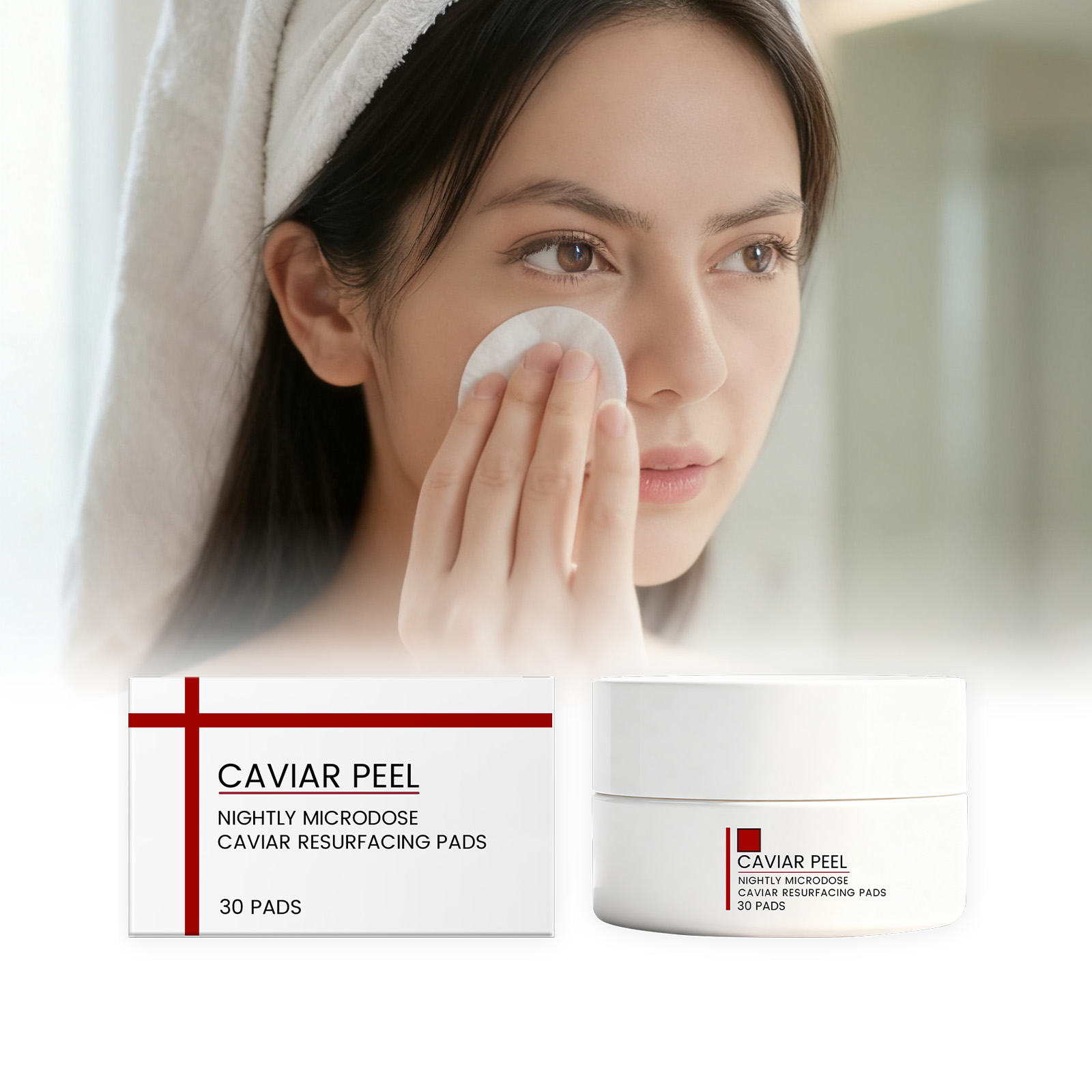 Caviar Cotton Pads Night Care Mild Exfoliation Daily Hydrating Moisturizing Facial Skin Compress Use Soft Cleansing Gentle Nourish