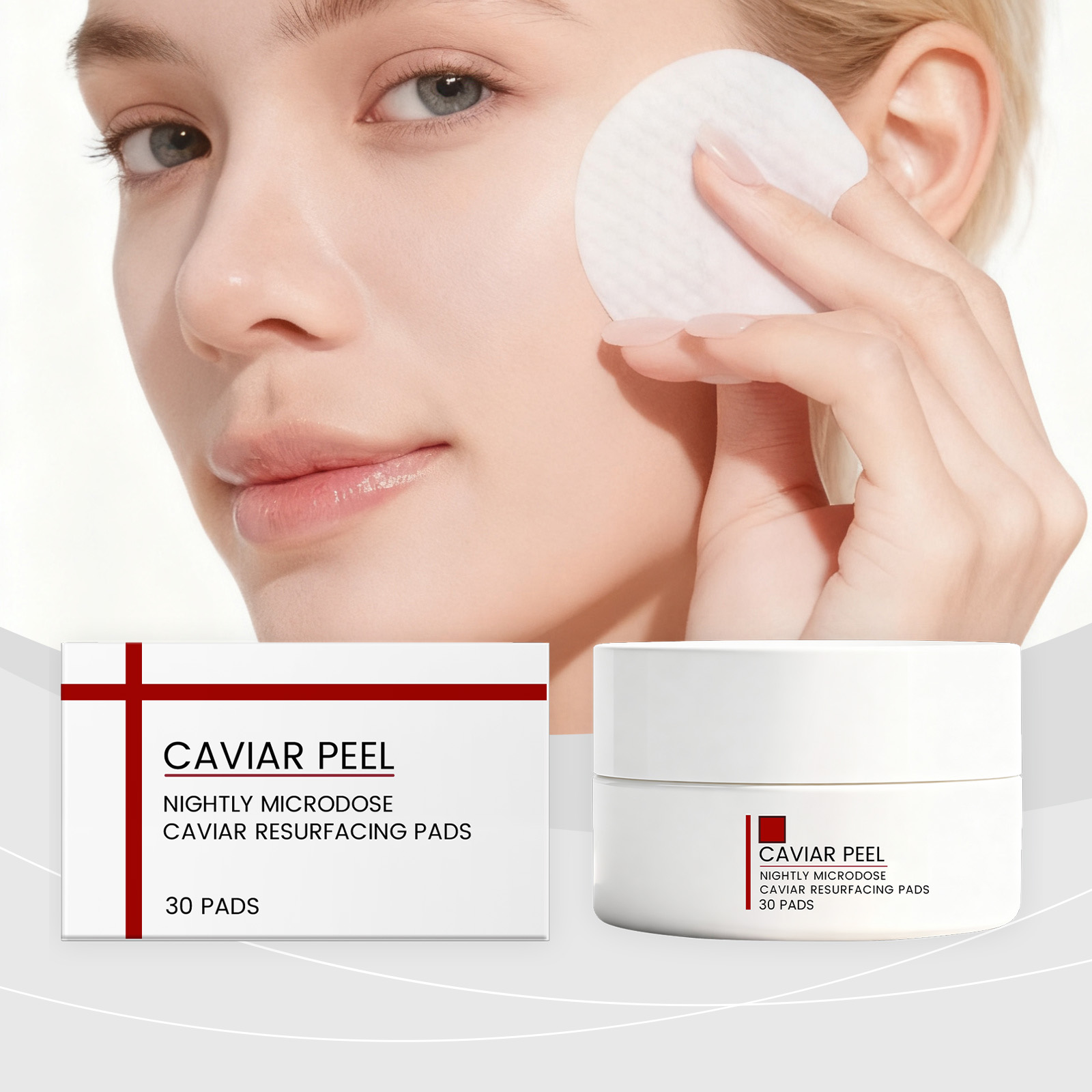 Caviar Cotton Pads Night Care Mild Exfoliation Daily Hydrating Moisturizing Facial Skin Compress Use Soft Cleansing Gentle Nourish