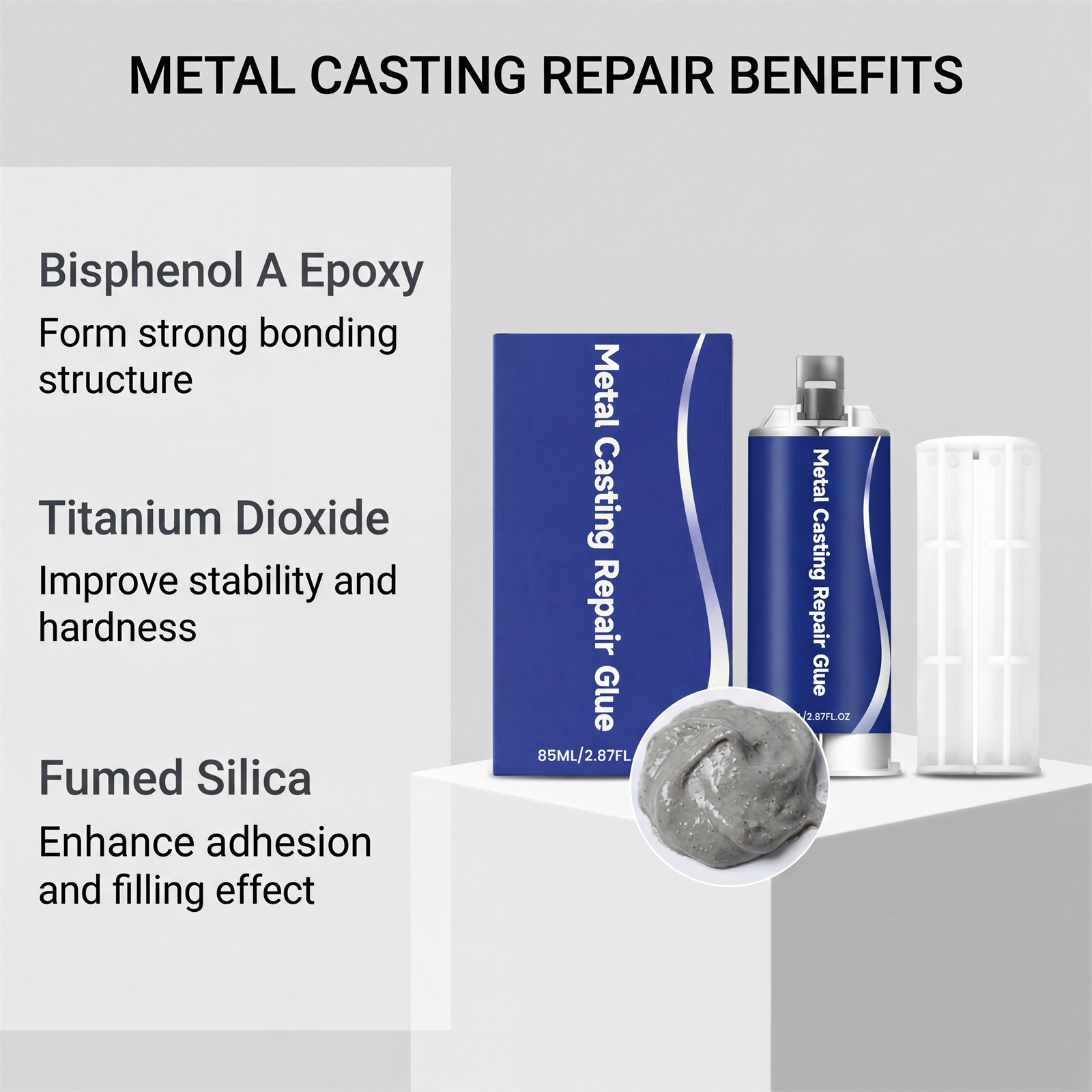 Metal Casting Repair Glue High Temperature Resistant Welding Strong Sealant For Cast Sand Holes Air Pores Crack Fix