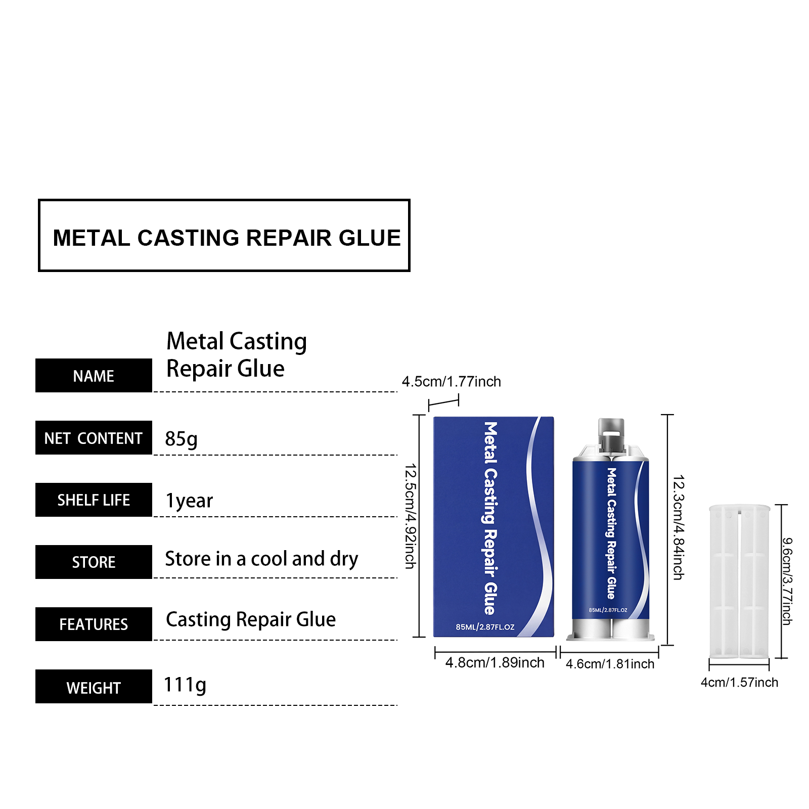 Metal Casting Repair Glue High Temperature Resistant Welding Strong Sealant For Cast Sand Holes Air Pores Crack Fix