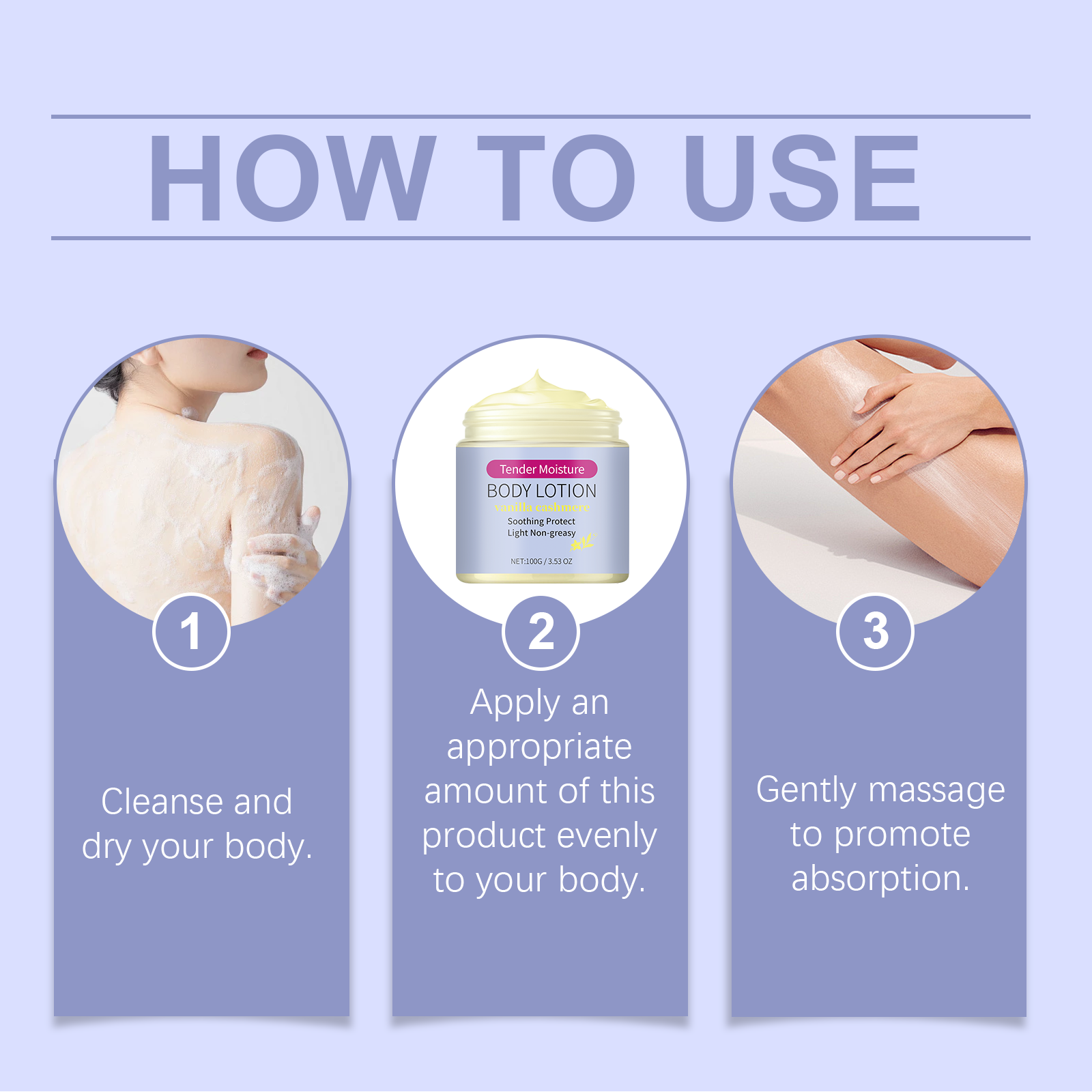 Vanilla Moisturizing Body Lotion Soft Tender Care Refreshing Hydrating Non Sticky Mild Water Replenish Skin