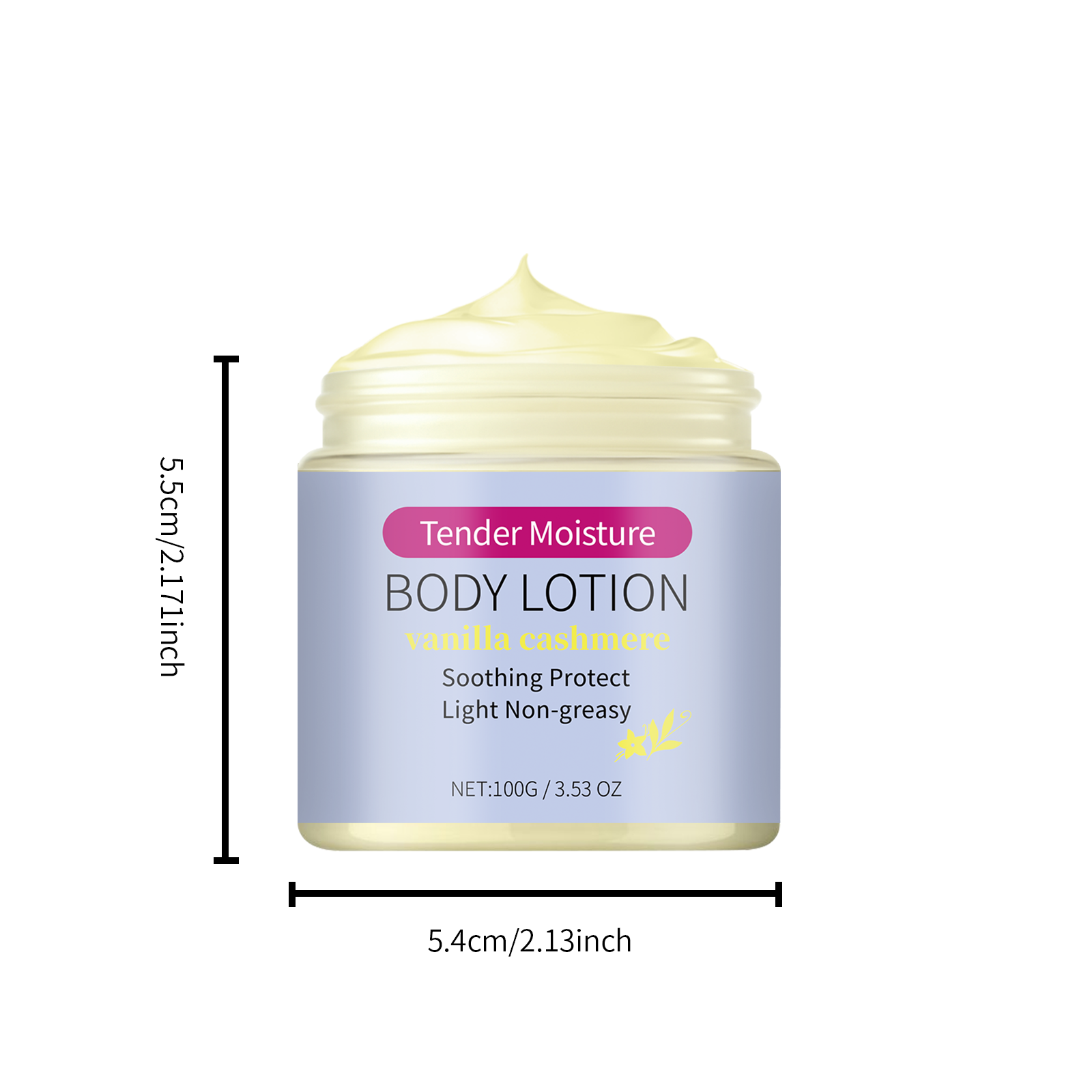 Vanilla Moisturizing Body Lotion Soft Tender Care Refreshing Hydrating Non Sticky Mild Water Replenish Skin