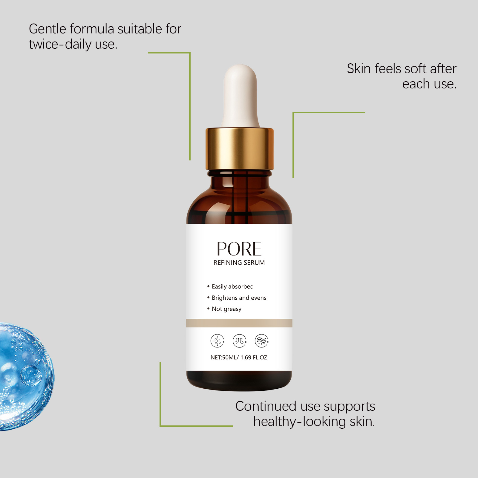 Facial Essence Liquid Mild Nourishing Caring Skin Light Texture Quick Absorb Daily Facial Moisturizing Care Product