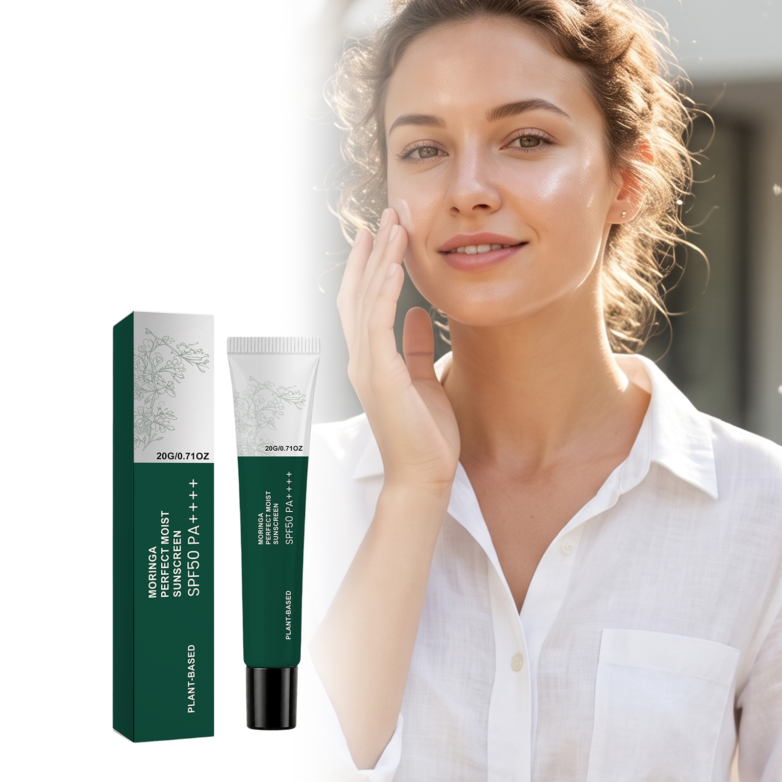 Moringa Moisturizing Protection Cream Summer Isolation Hydrating Soft Skin Light Texture Outdoor Vacation Easy Smear