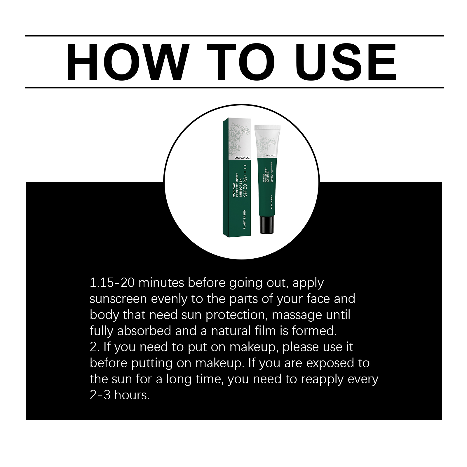 Moringa Moisturizing Protection Cream Summer Isolation Hydrating Soft Skin Light Texture Outdoor Vacation Easy Smear