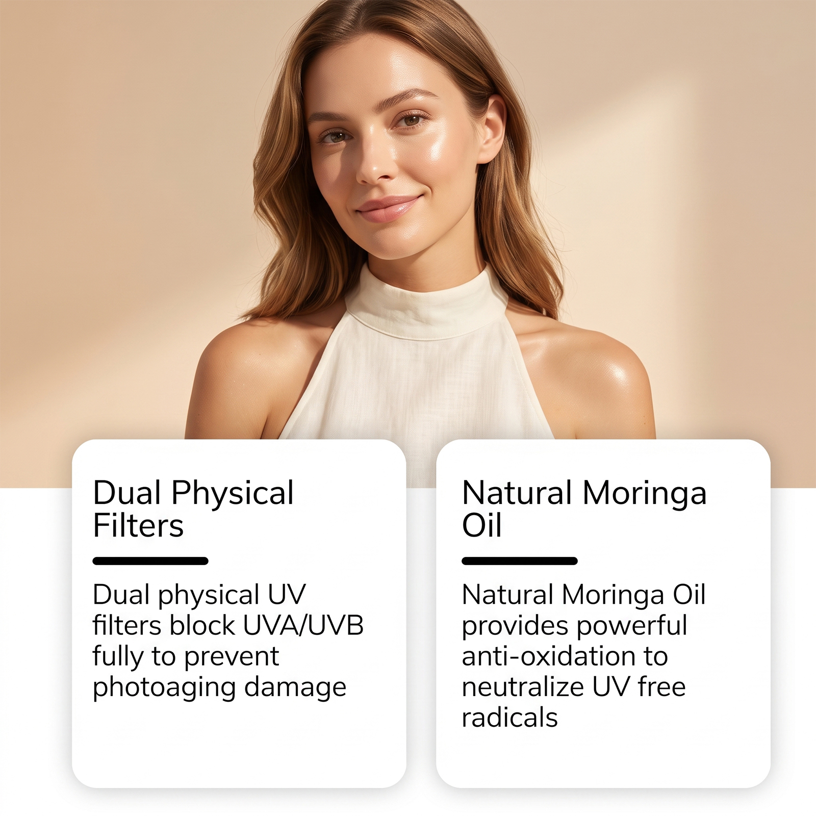 Moringa Moisturizing Protection Cream Summer Isolation Hydrating Soft Skin Light Texture Outdoor Vacation Easy Smear