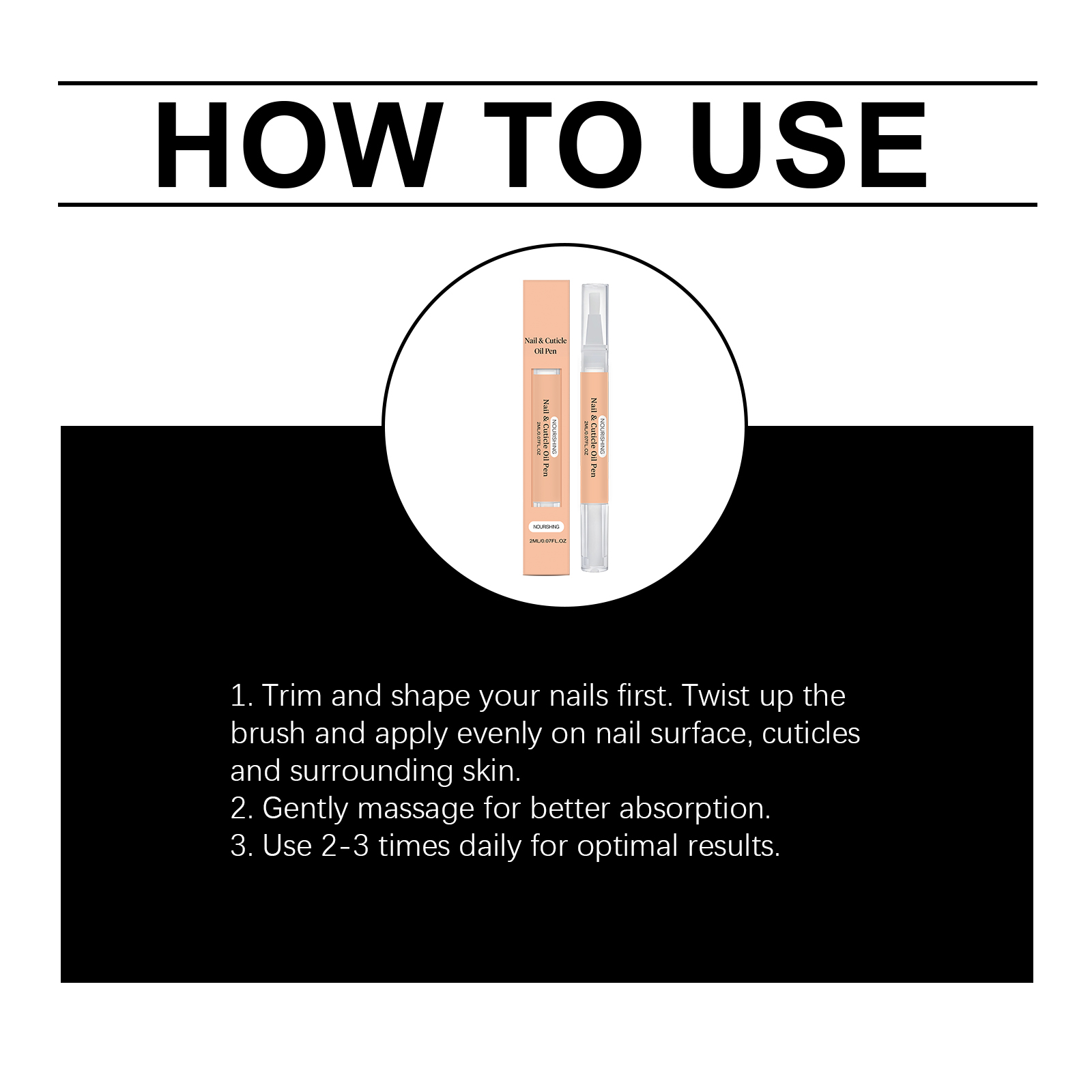 Cuticle Oil Brush Mild Ingredients Moisturizing Glossy Hand Foot Nail Plate Daily Manicure Care