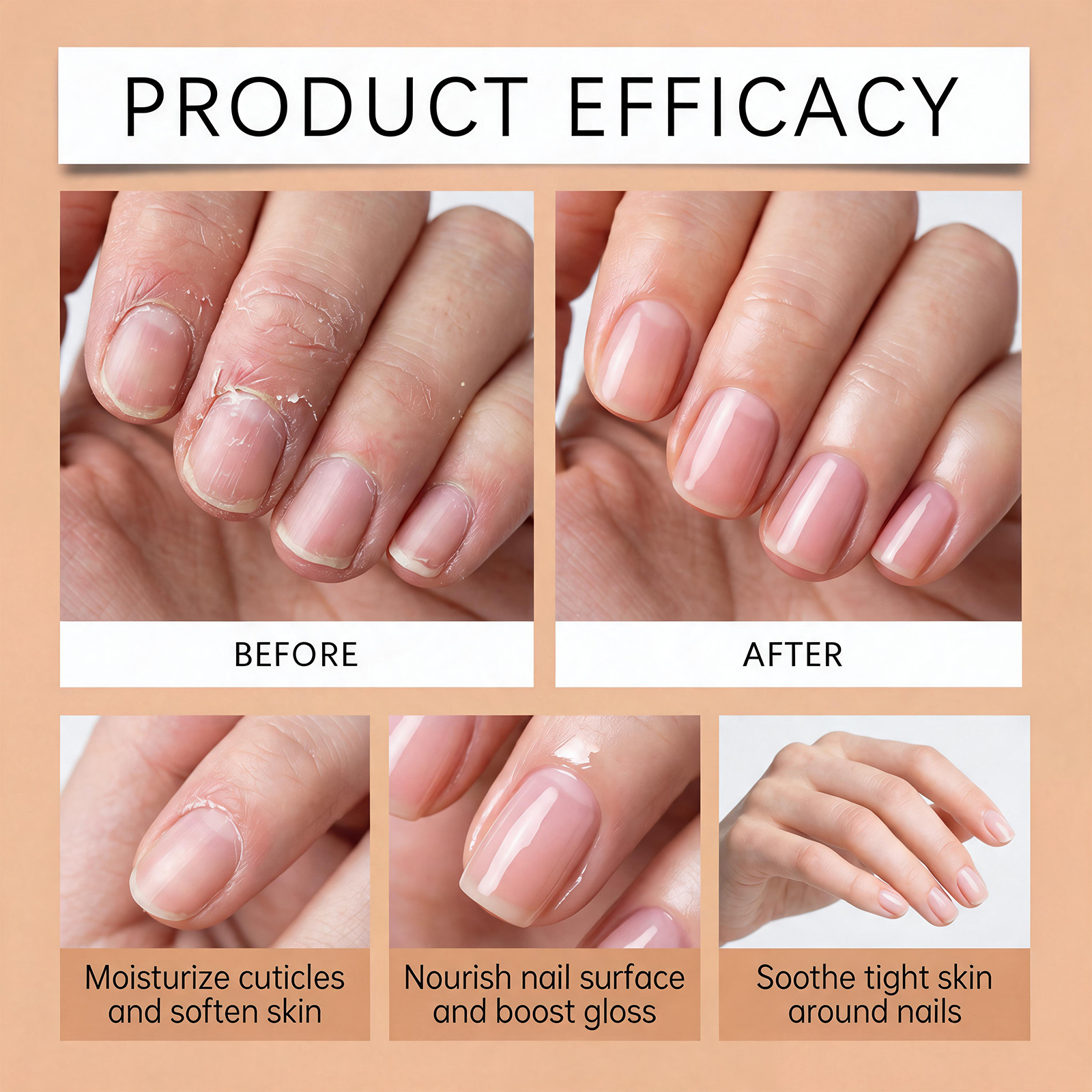 Cuticle Oil Brush Mild Ingredients Moisturizing Glossy Hand Foot Nail Plate Daily Manicure Care
