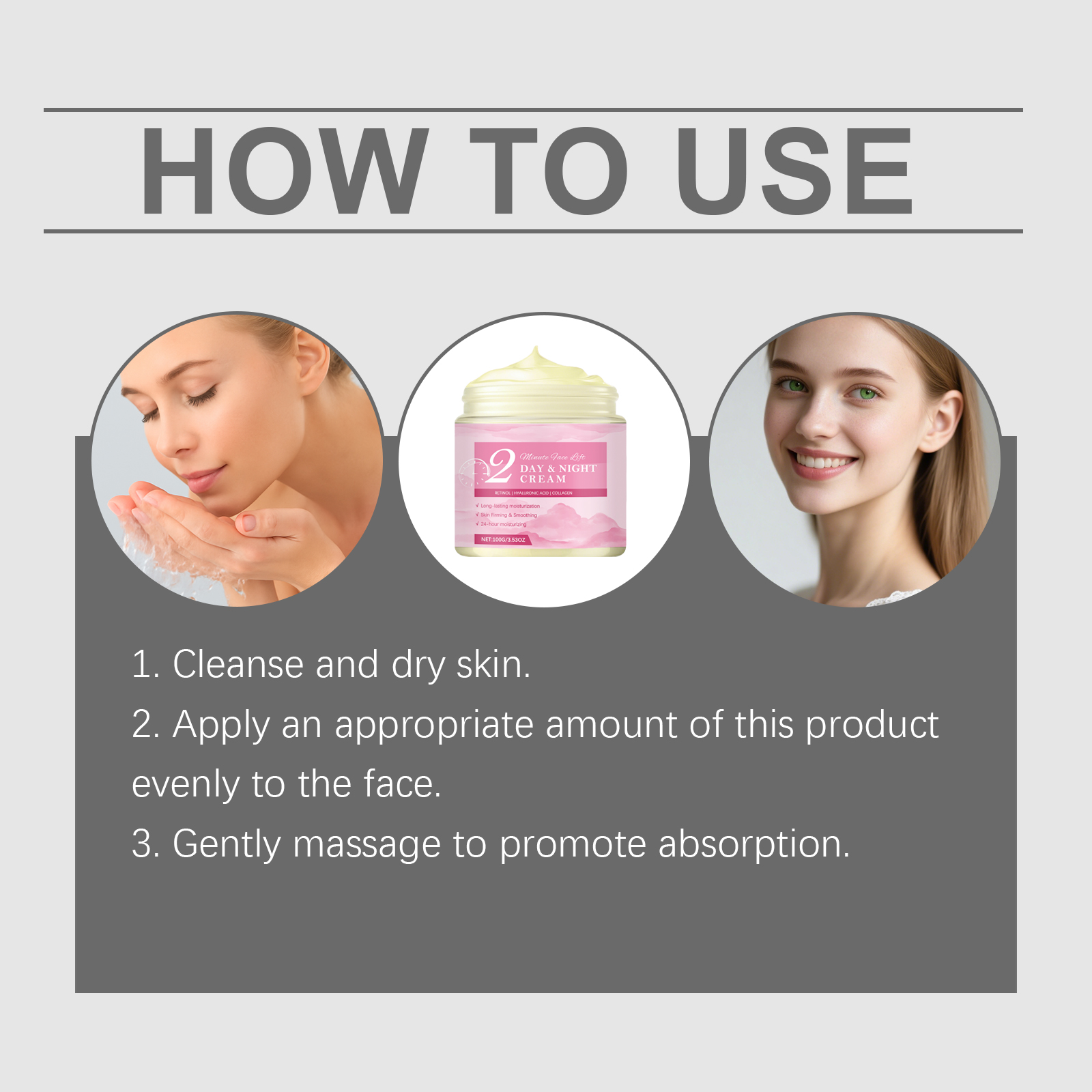 Retinol Cream Daily Moisturizing Hydrating Nourishing Softening Locking Light Texture Smooth Facial Skin Care