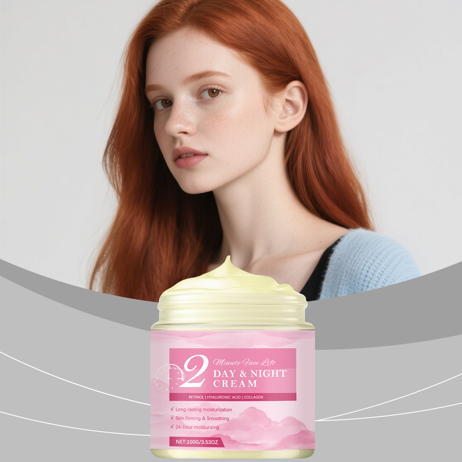 Retinol Cream Daily Moisturizing Hydrating Nourishing Softening Locking Light Texture Smooth Facial Skin Care