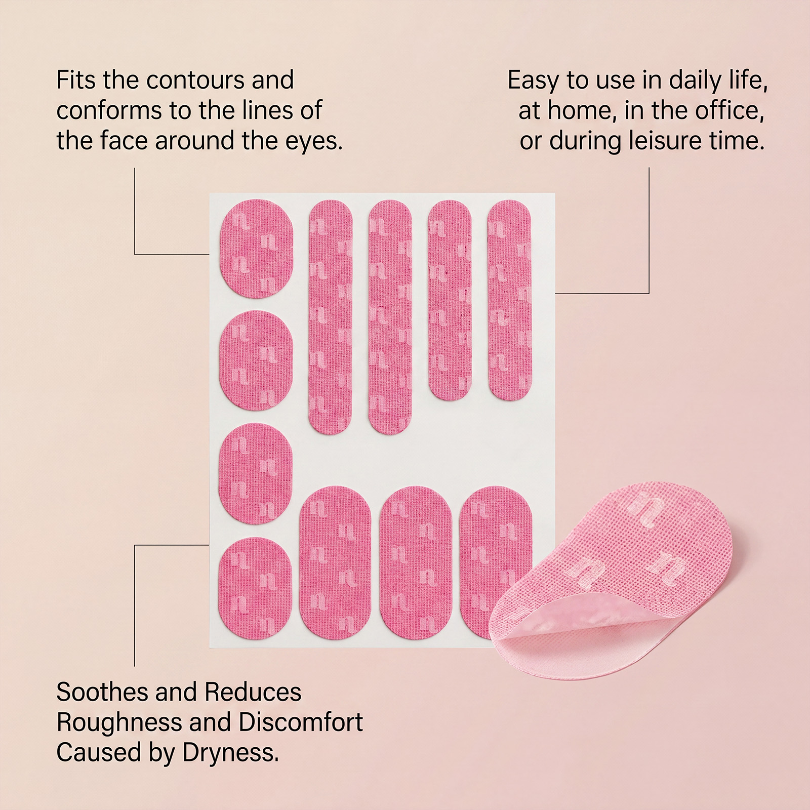 Facial Patch Soft Moisture Lock Light Breathable Firm Adhere Long Last Hydrate Eye Face Dual Use