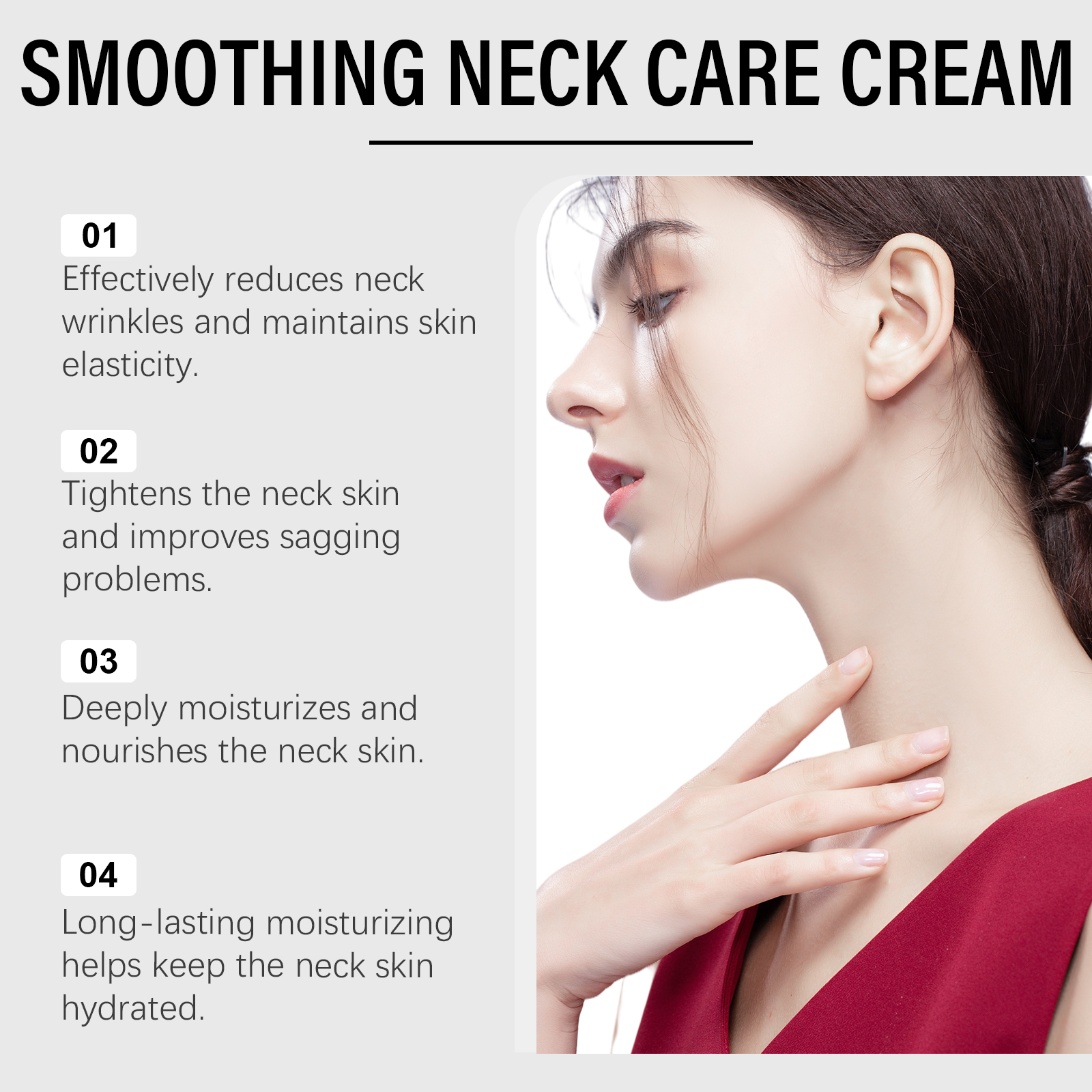 Moisturizing Neck Cream Daily Mild Care Hydrate Soft Light Easy Spread Roller Skin Lotion