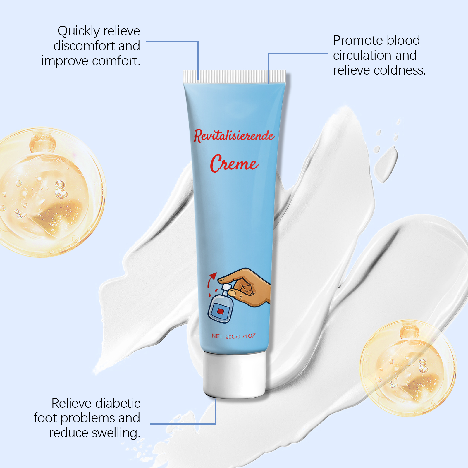 Foot Care Cream Gentle Light Texture Skin Fresh Soft Smooth Comfort Daily Apply For Foot Treatment