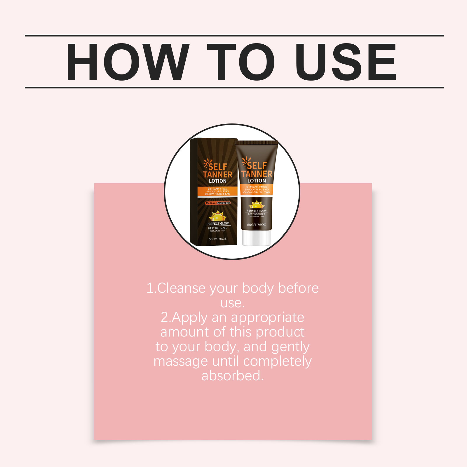 Brightening Tanning Lotion Light Smooth Texture Easy Application Summer Outdoor Natural Wheat Skin