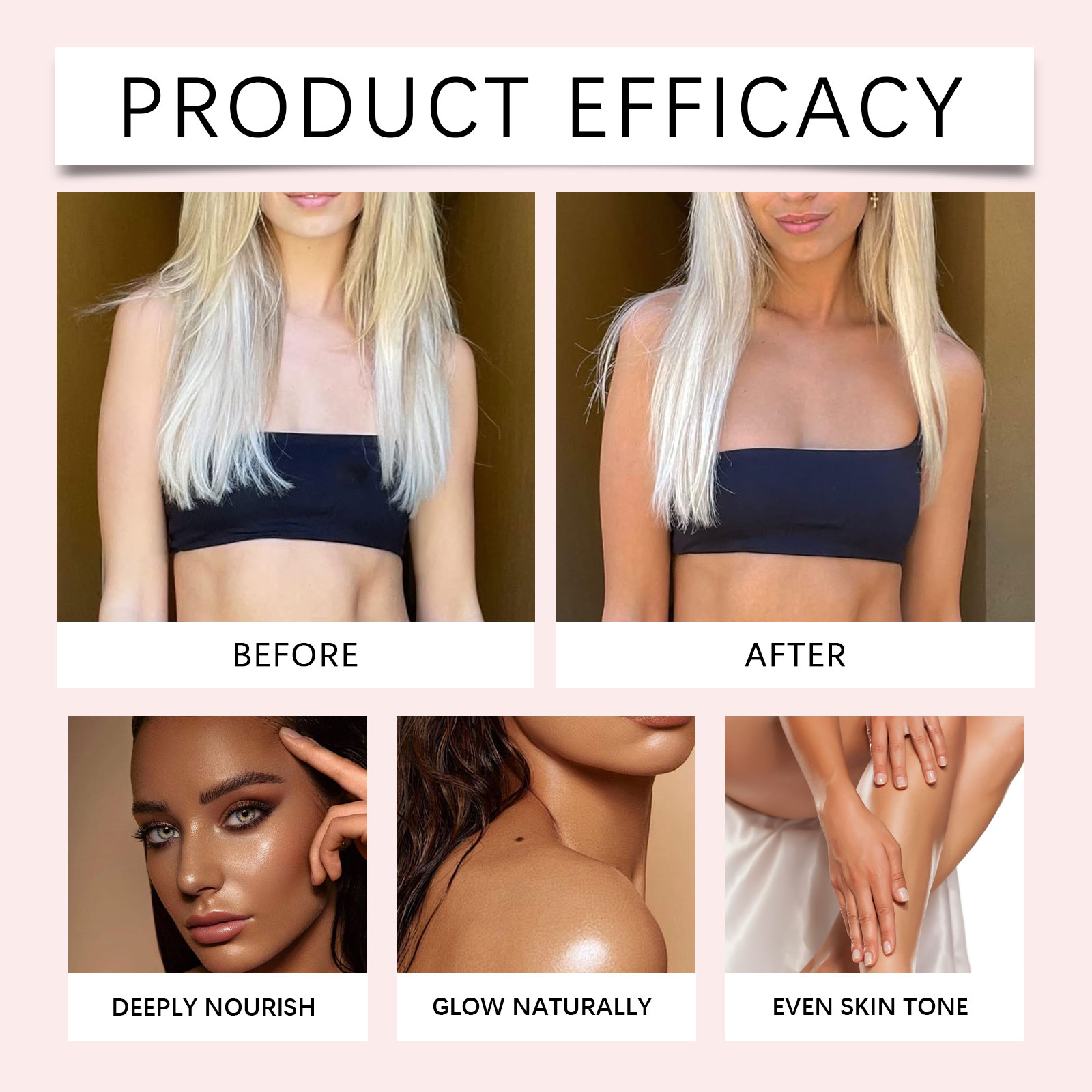 Brightening Tanning Lotion Light Smooth Texture Easy Application Summer Outdoor Natural Wheat Skin