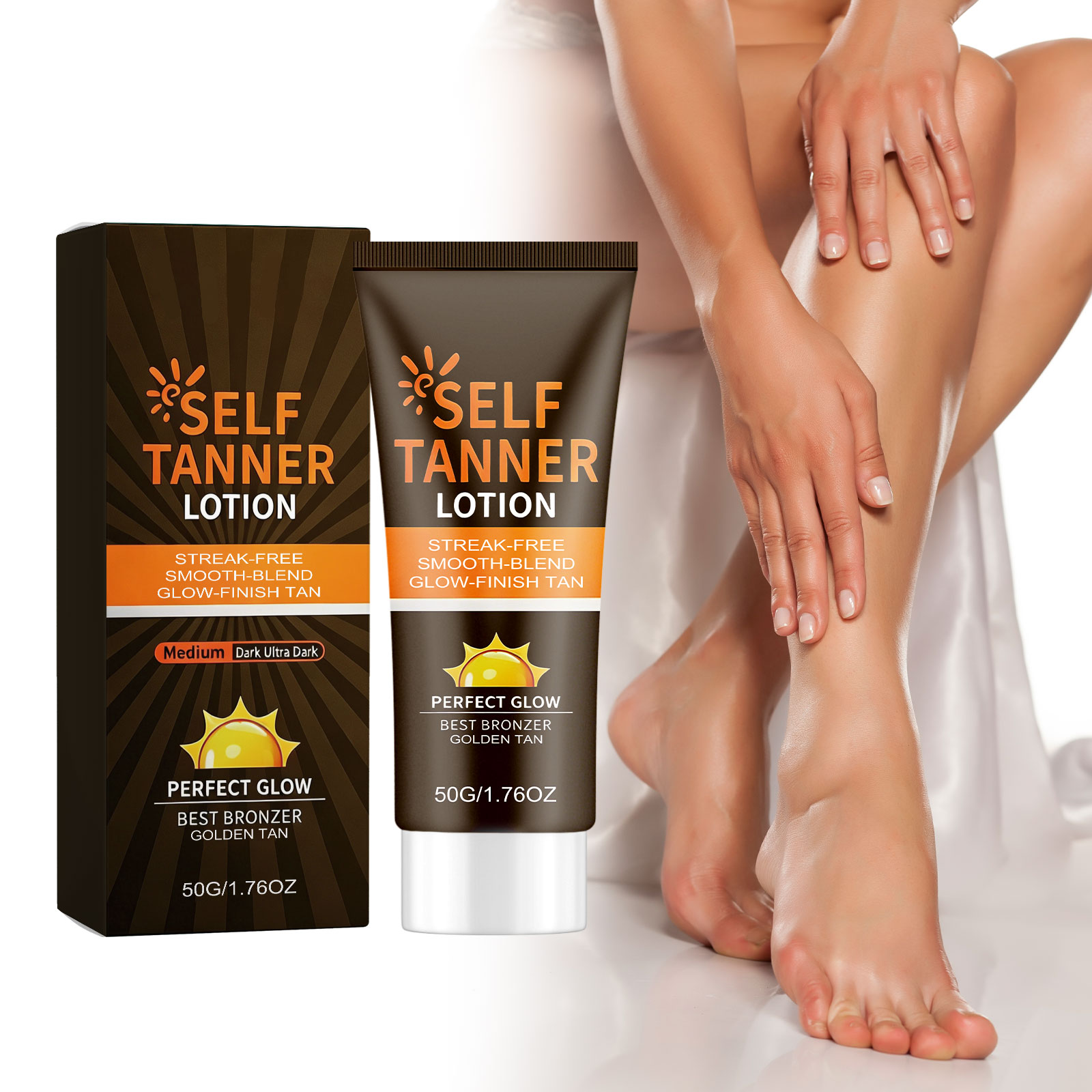 Brightening Tanning Lotion Light Smooth Texture Easy Application Summer Outdoor Natural Wheat Skin