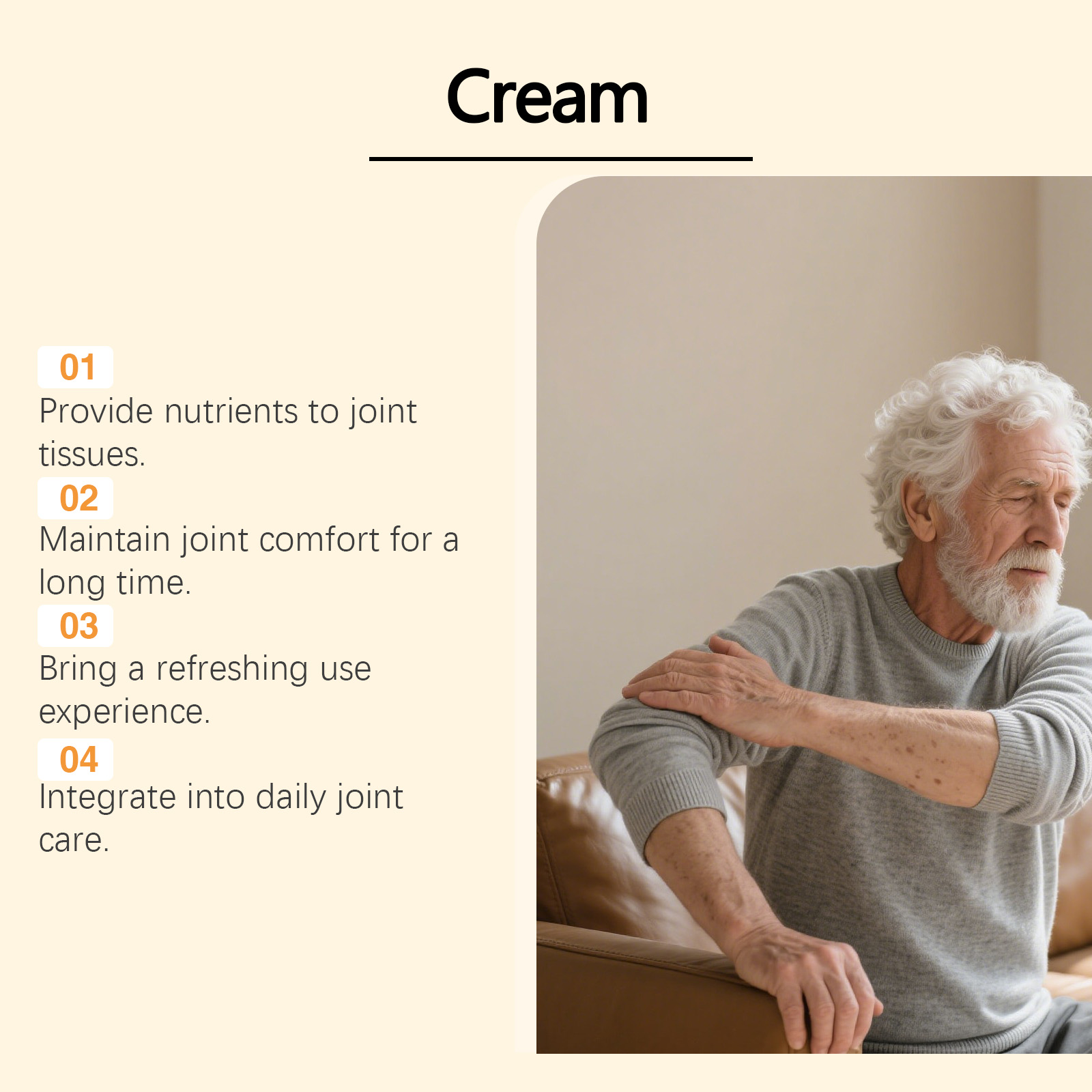 Joint Comfort Cream Mild Nourishing Cool Breathable Soft Light Elbow Shoulder Knee Daily Apply Massage