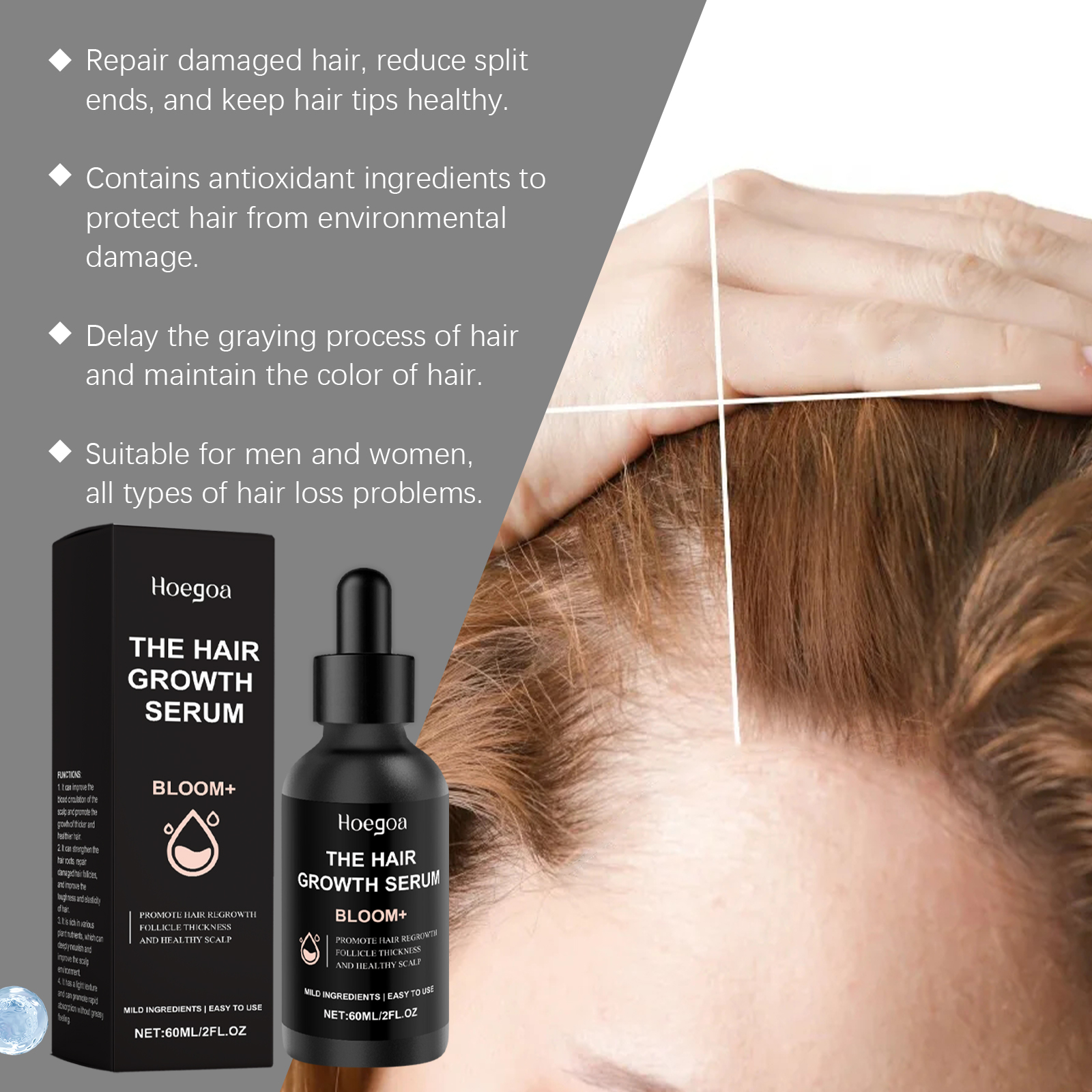Hair Care Essence Nourishes Hair Follicles Improves Hair Texture Moisturizes Scalp Revitalizes Shiny Tresses