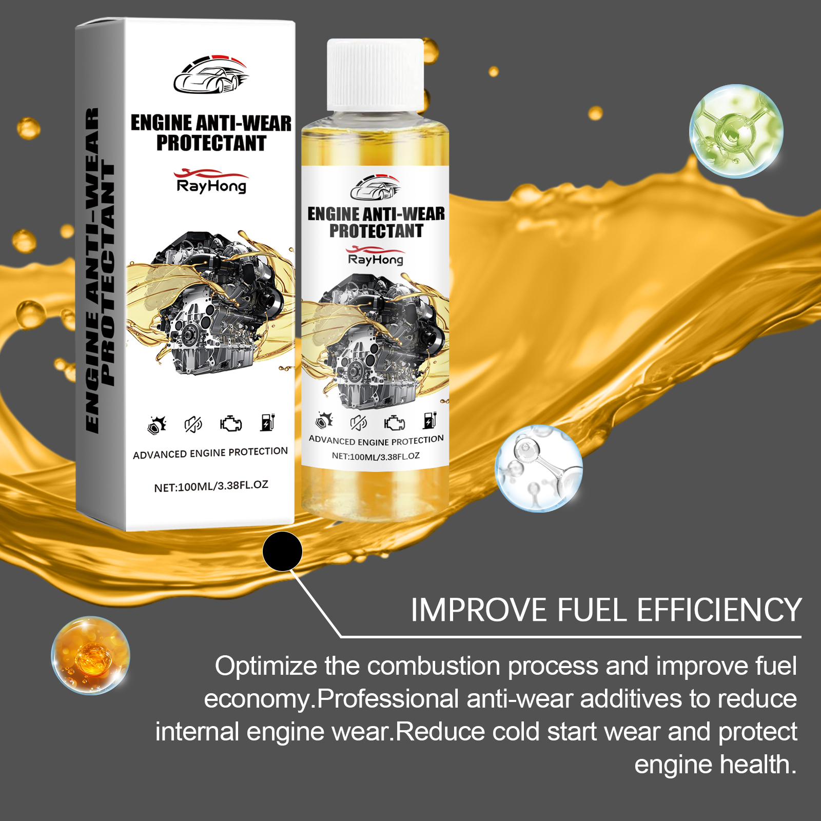 Engine Antiwear Protectant Reduce Noise Stabilize Vibration Anti Rust Car Engine Maintenance Protectant