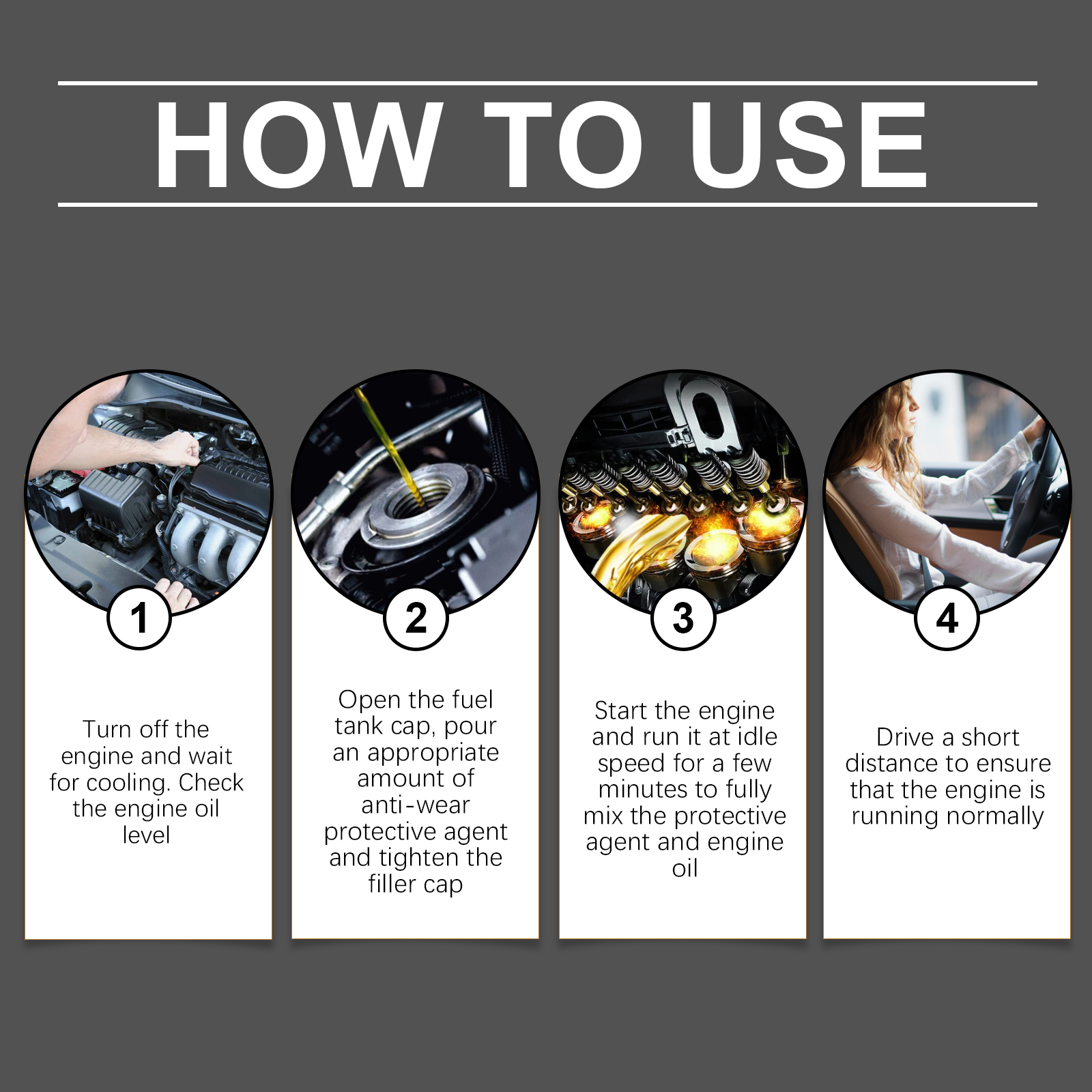 Engine Antiwear Protectant Reduce Noise Stabilize Vibration Anti Rust Car Engine Maintenance Protectant