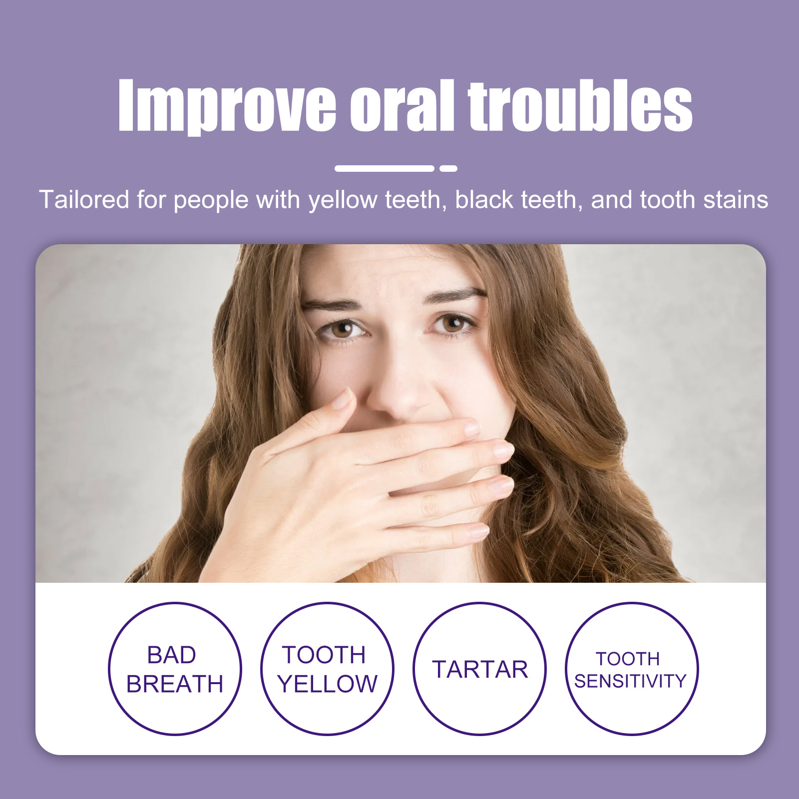 V34 Purple Toothpaste Stain Removal Breath Freshening Gentle Gum Care For Whiter Teeth Daily Oral Hygiene