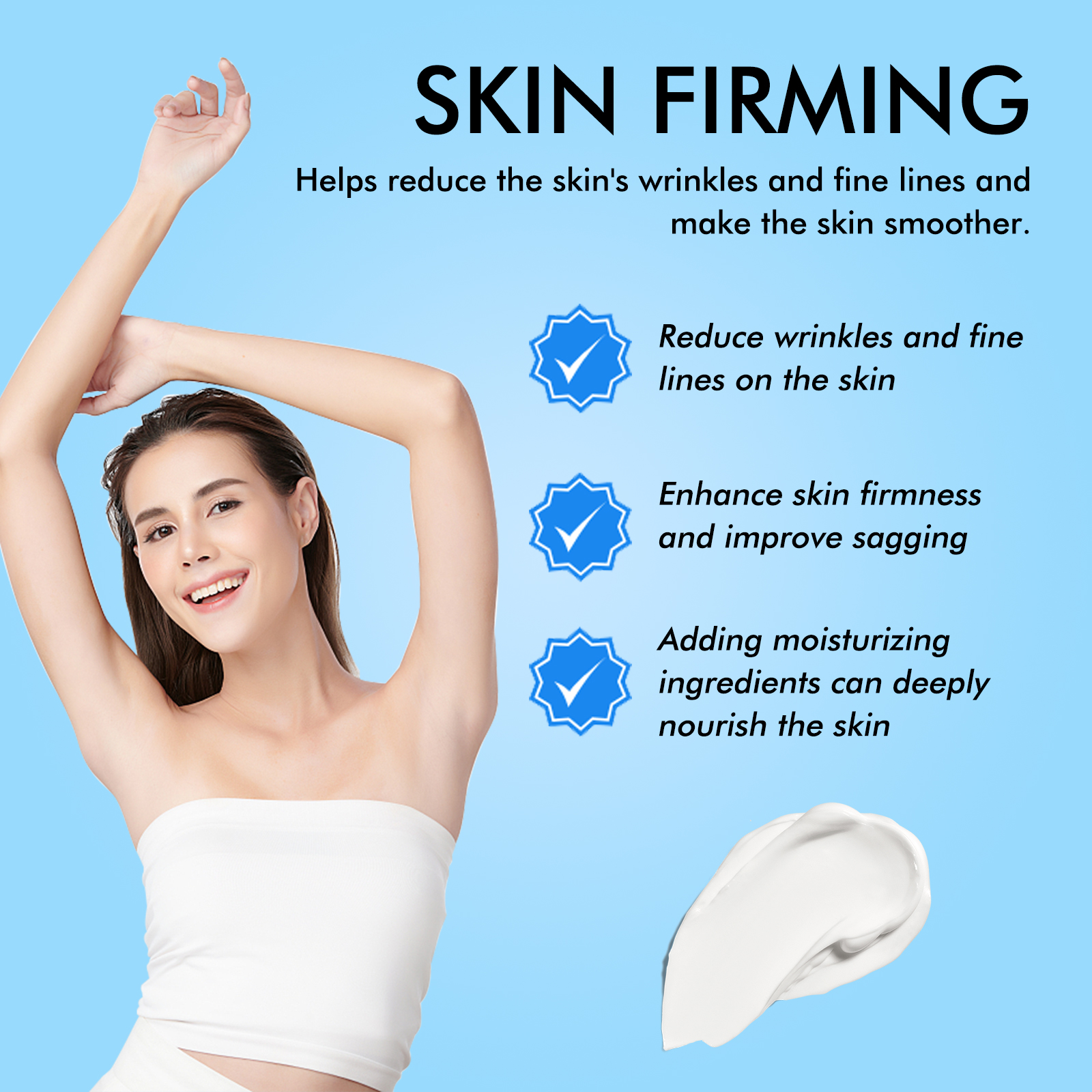 Body Firming Anti Aging Cream Wrinkle Reduction Hyaluronic Acid Niacinamide For Daily Firming And Nourishing Care