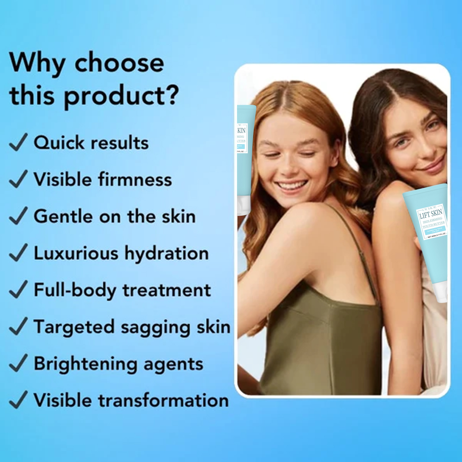 Body Firming Anti Aging Cream Wrinkle Reduction Hyaluronic Acid Niacinamide For Daily Firming And Nourishing Care