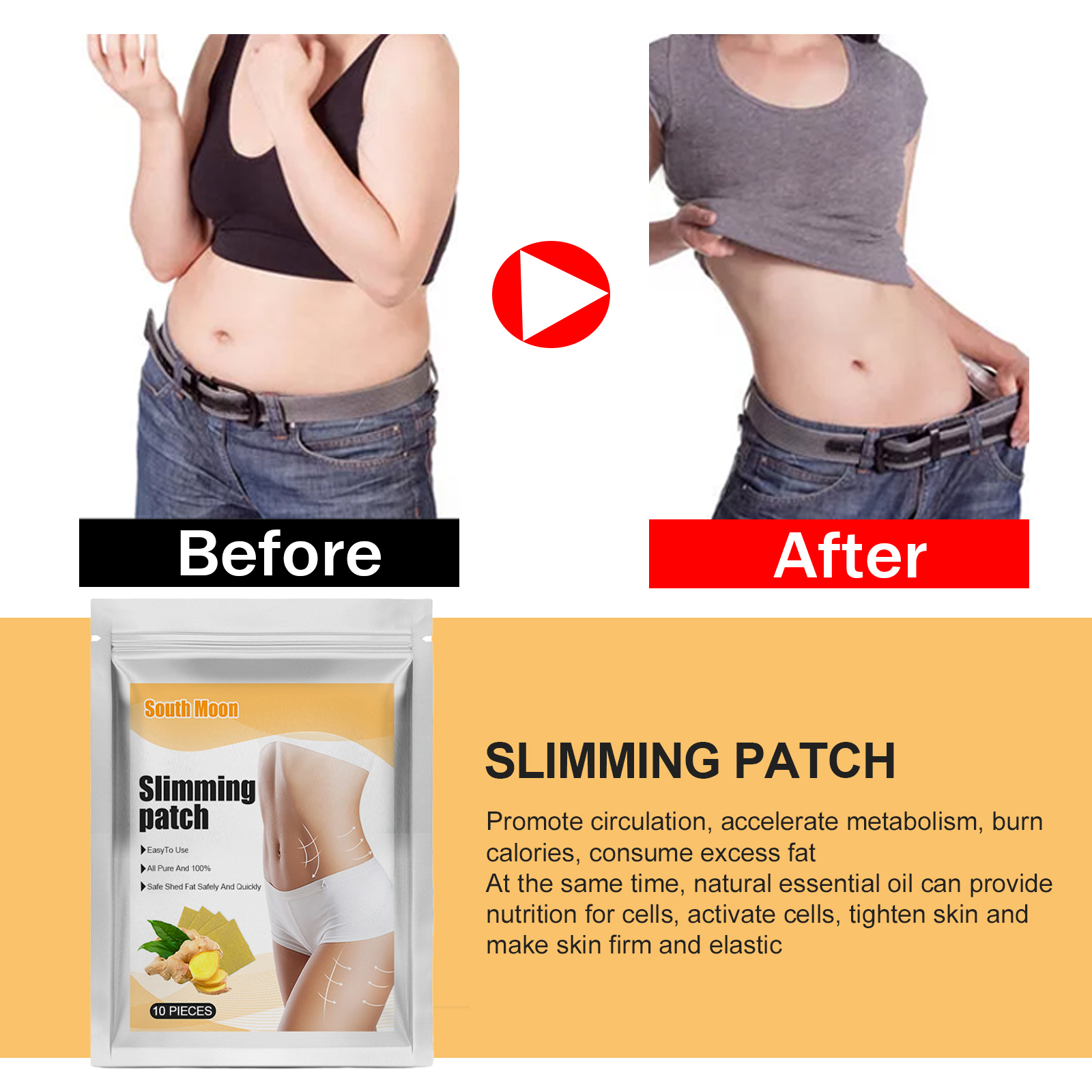 Ginger Body Shaping Patch Lightweight Breathable Firming For Daily Use Skin Comfort And Care 1 PCS
