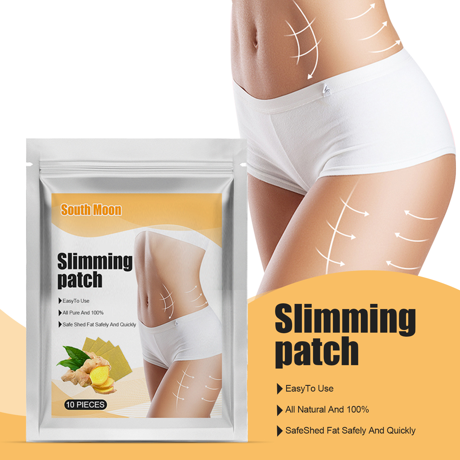 Ginger Body Shaping Patch Lightweight Breathable Firming For Daily Use Skin Comfort And Care 1 PCS