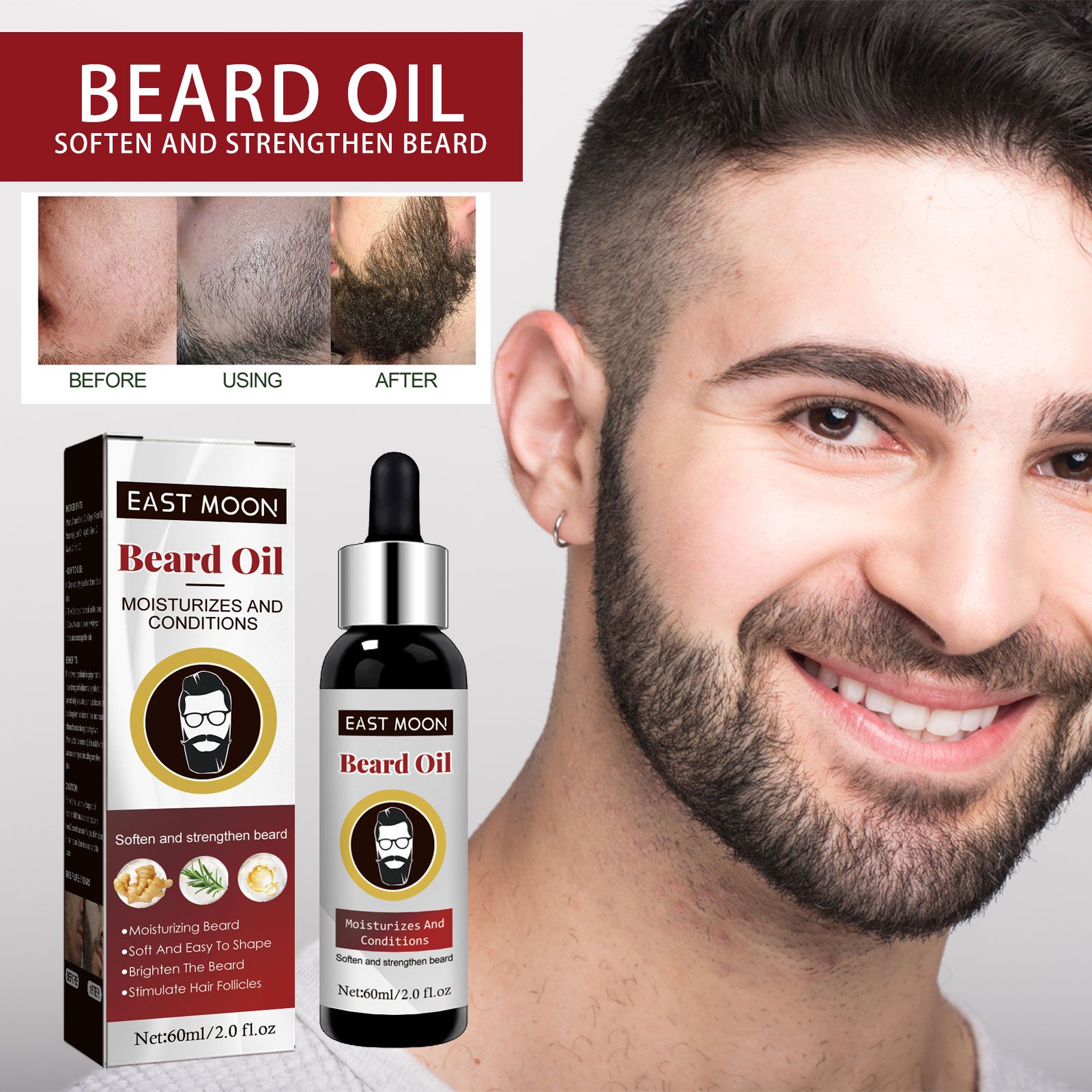 Beard Care Oil For Men Nourishing Strengthening And Softening Daily Grooming Treatment